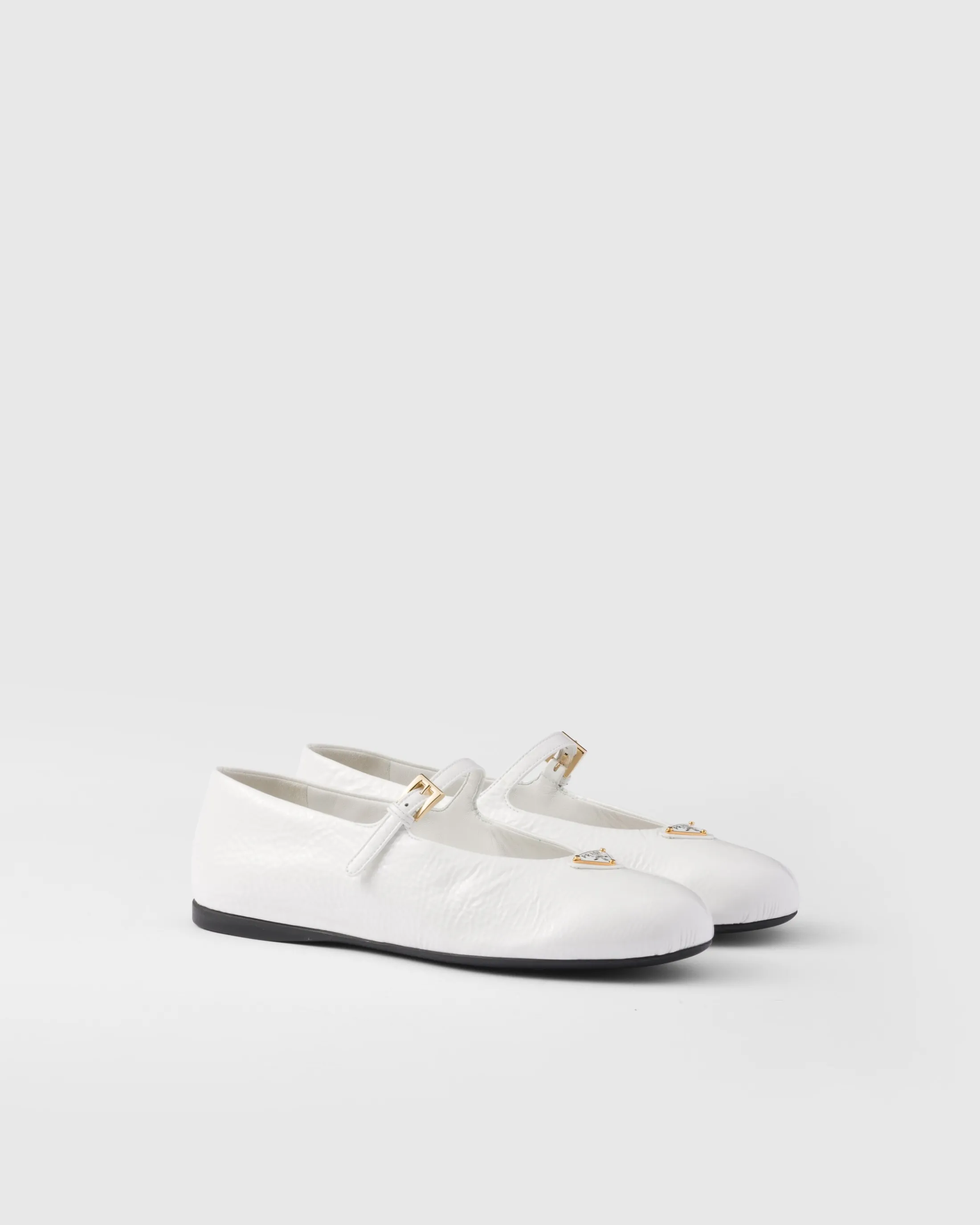 Prada Naplak patent leather ballerinas White Clearance