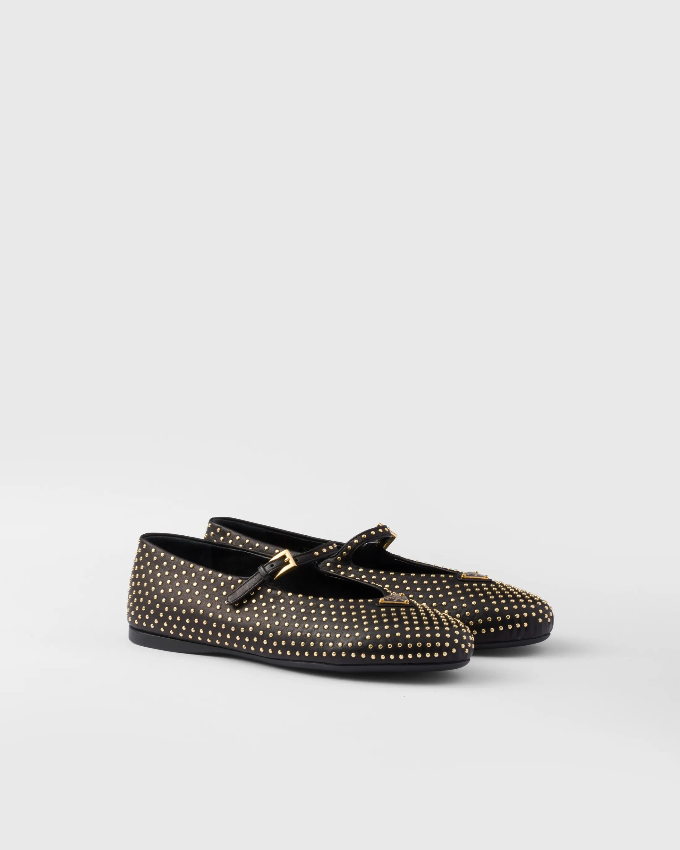 Prada Nappa leather ballerinas with studs Black Fashion