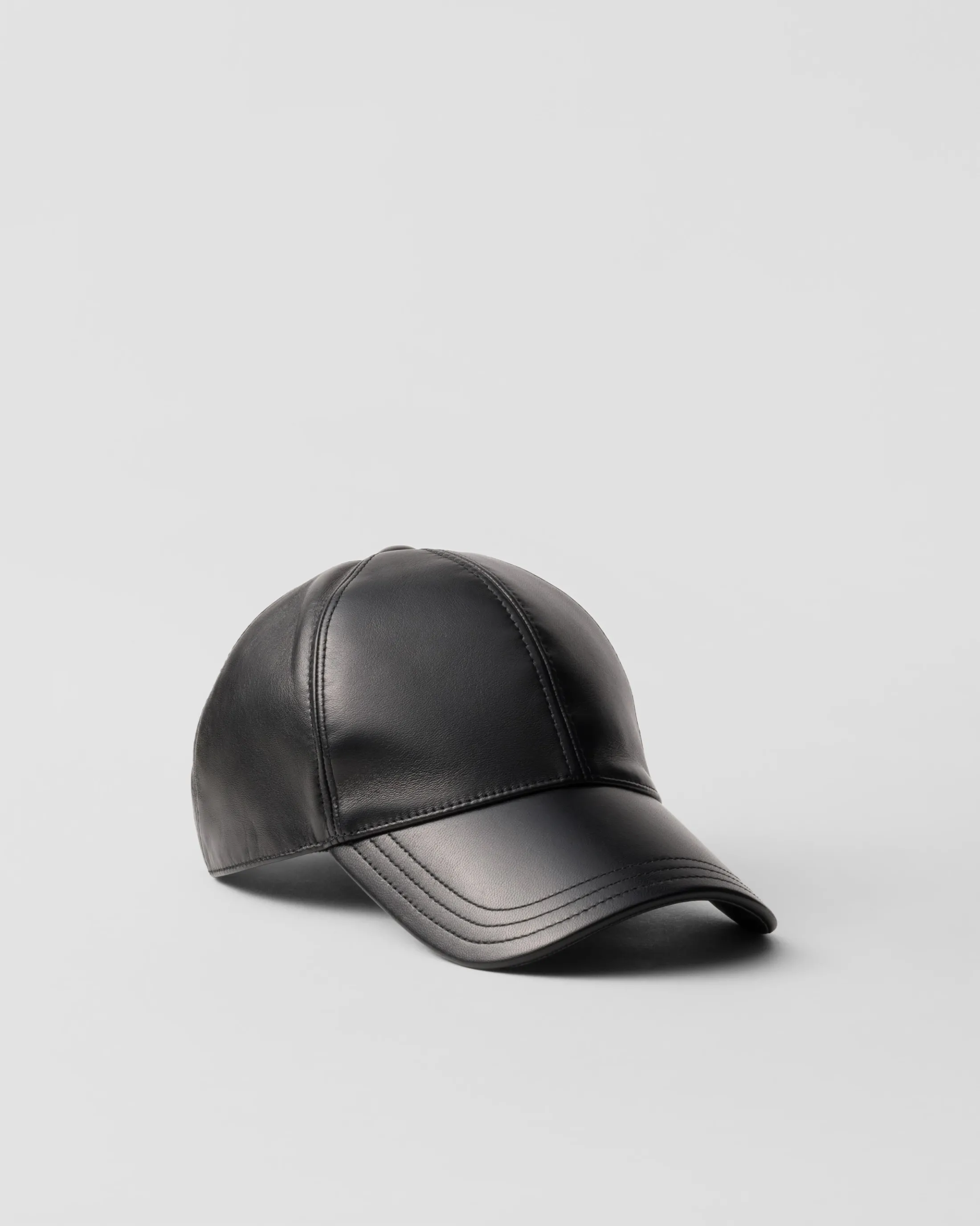 Prada Nappa leather baseball cap Black Clearance