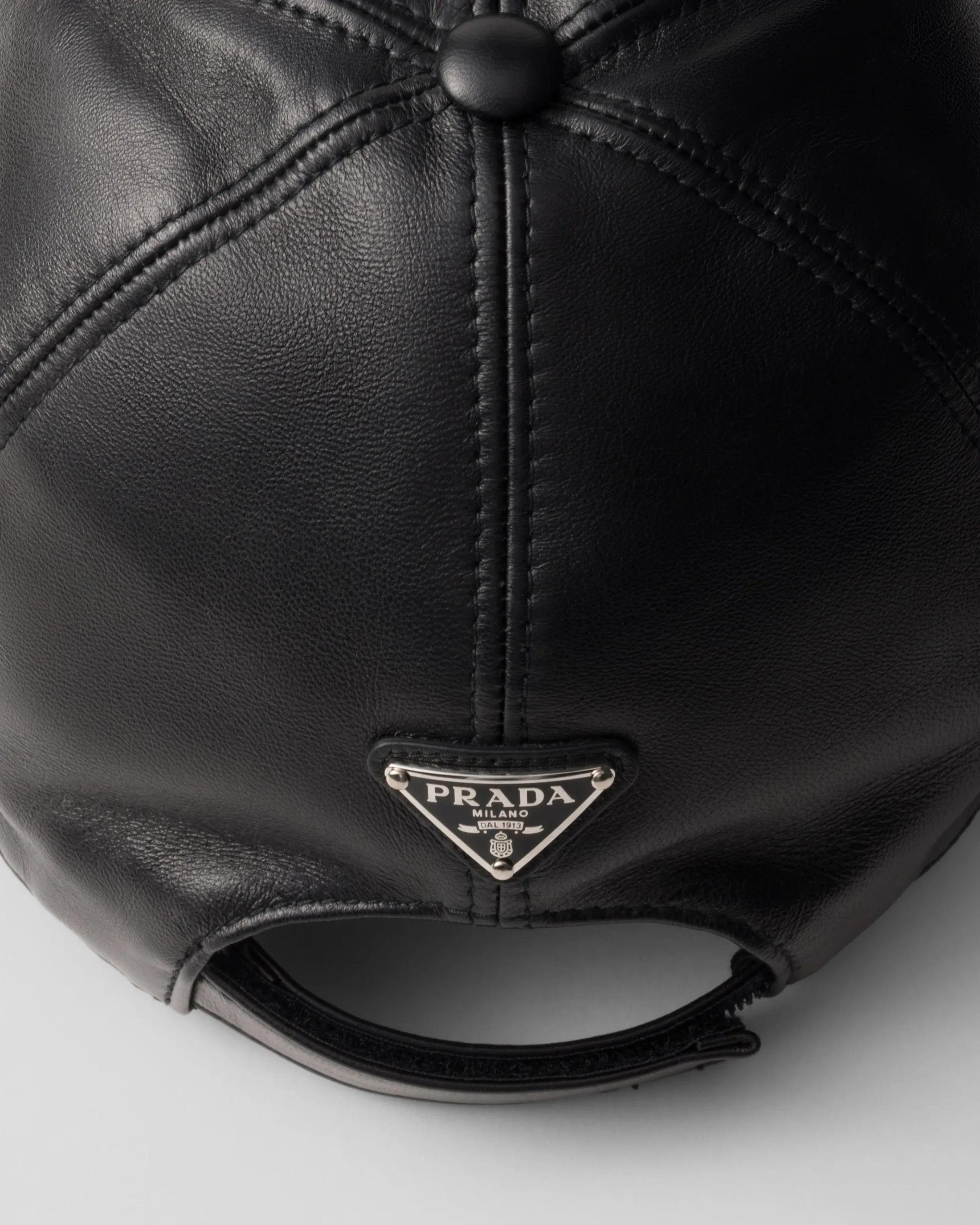 Prada Nappa leather baseball cap Black Clearance