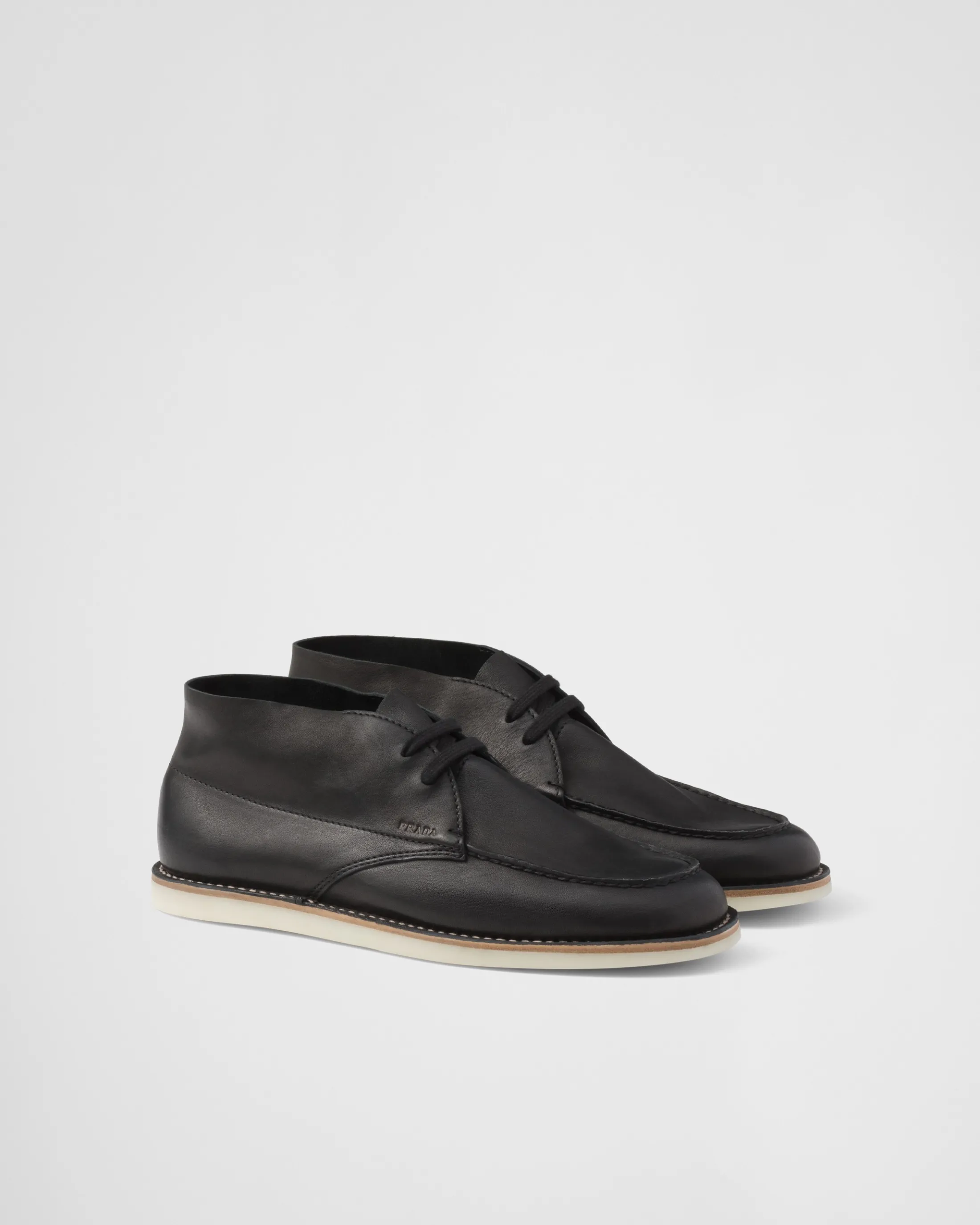 Prada Nappa leather Chukka boots Black Shop