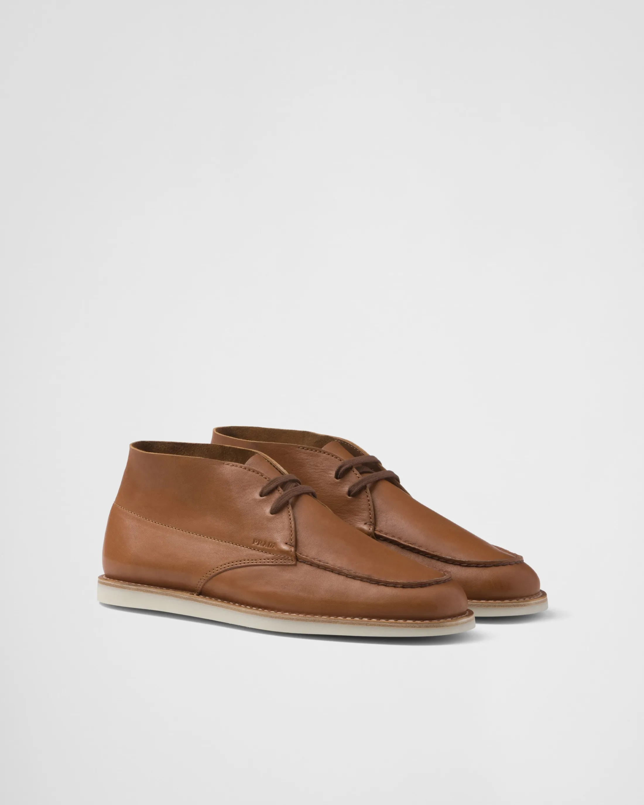 Prada Nappa leather Chukka boots Caramel Discount