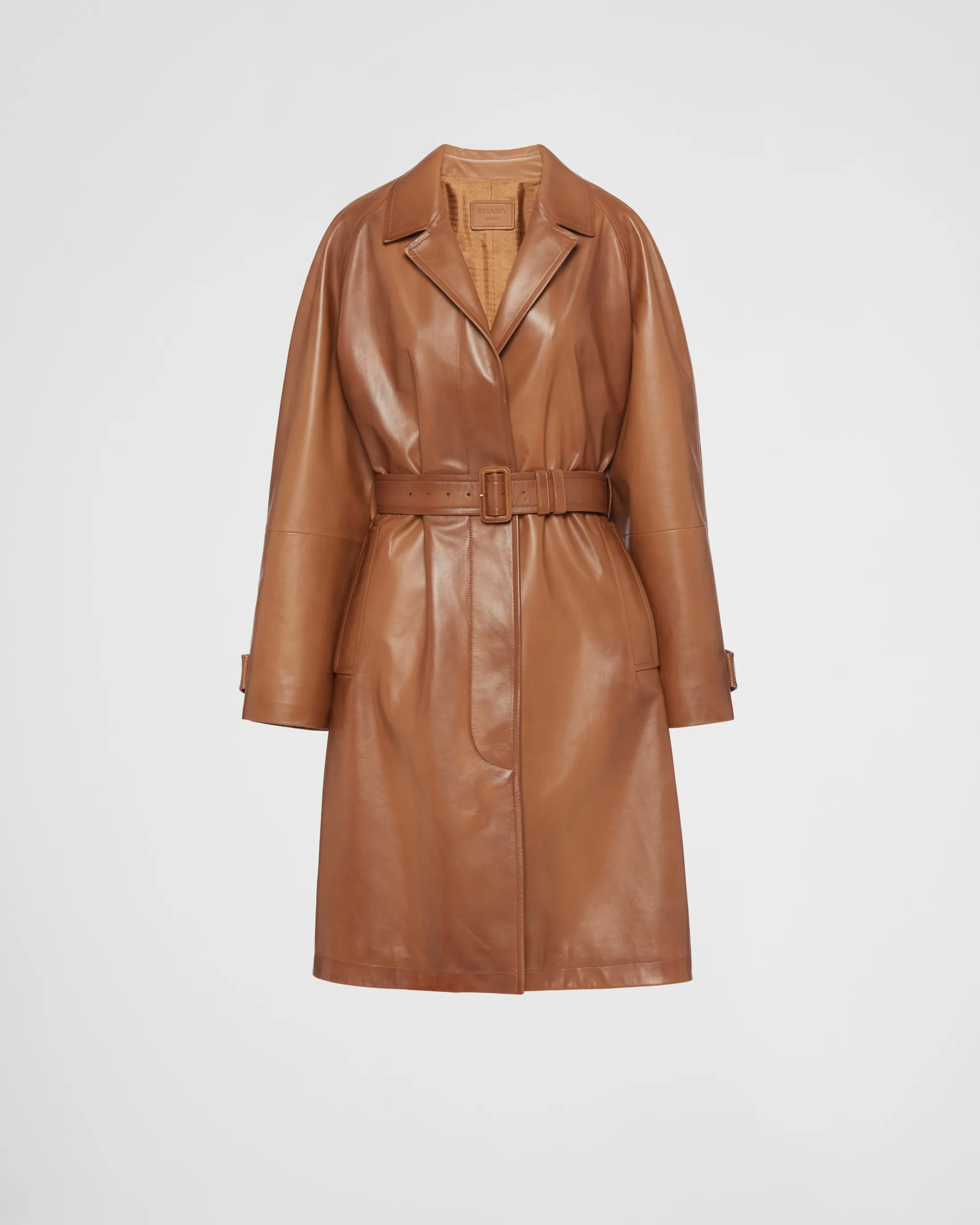 Prada Nappa leather coat Caramel Best