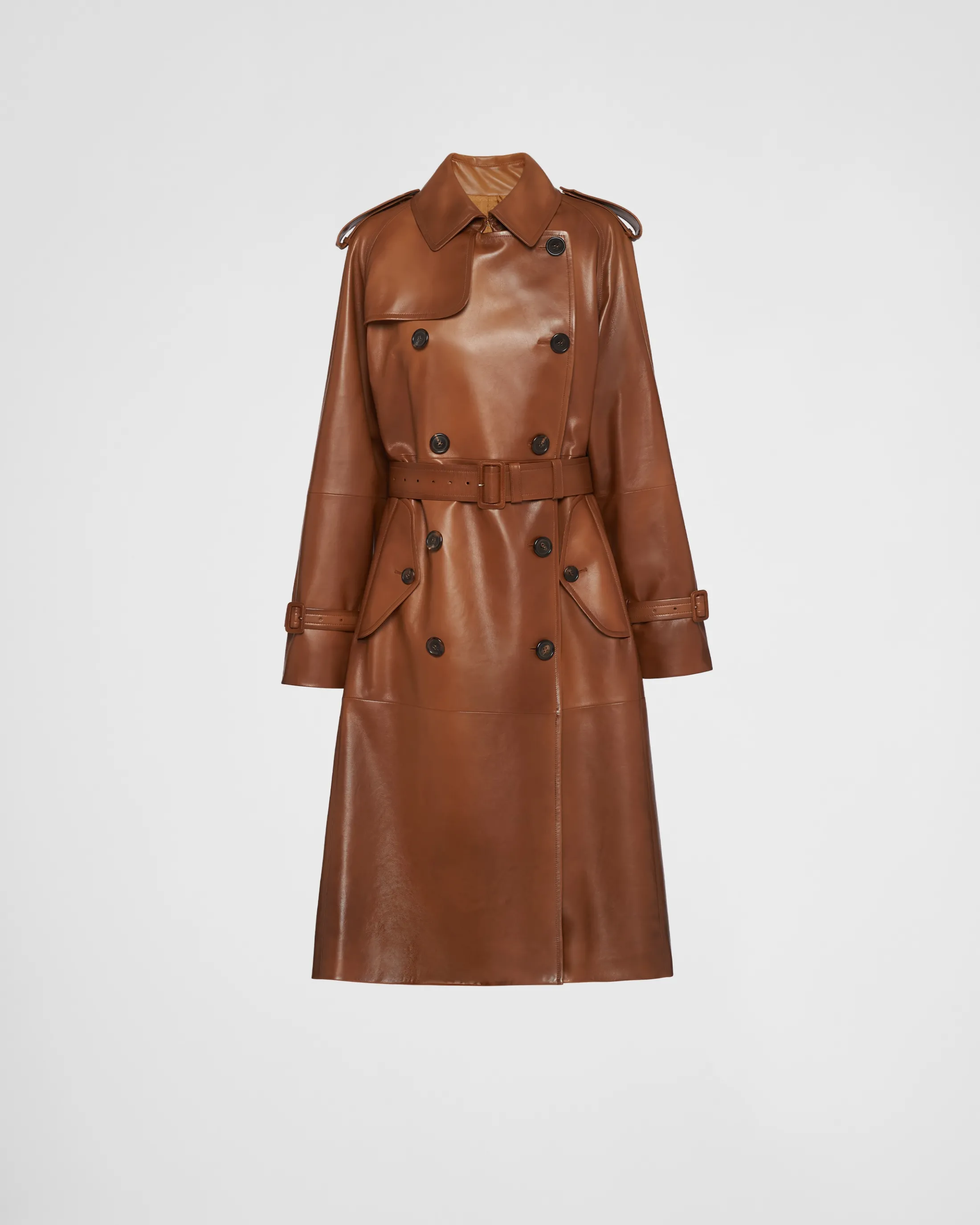 Prada Nappa leather coat Caramel Cheap