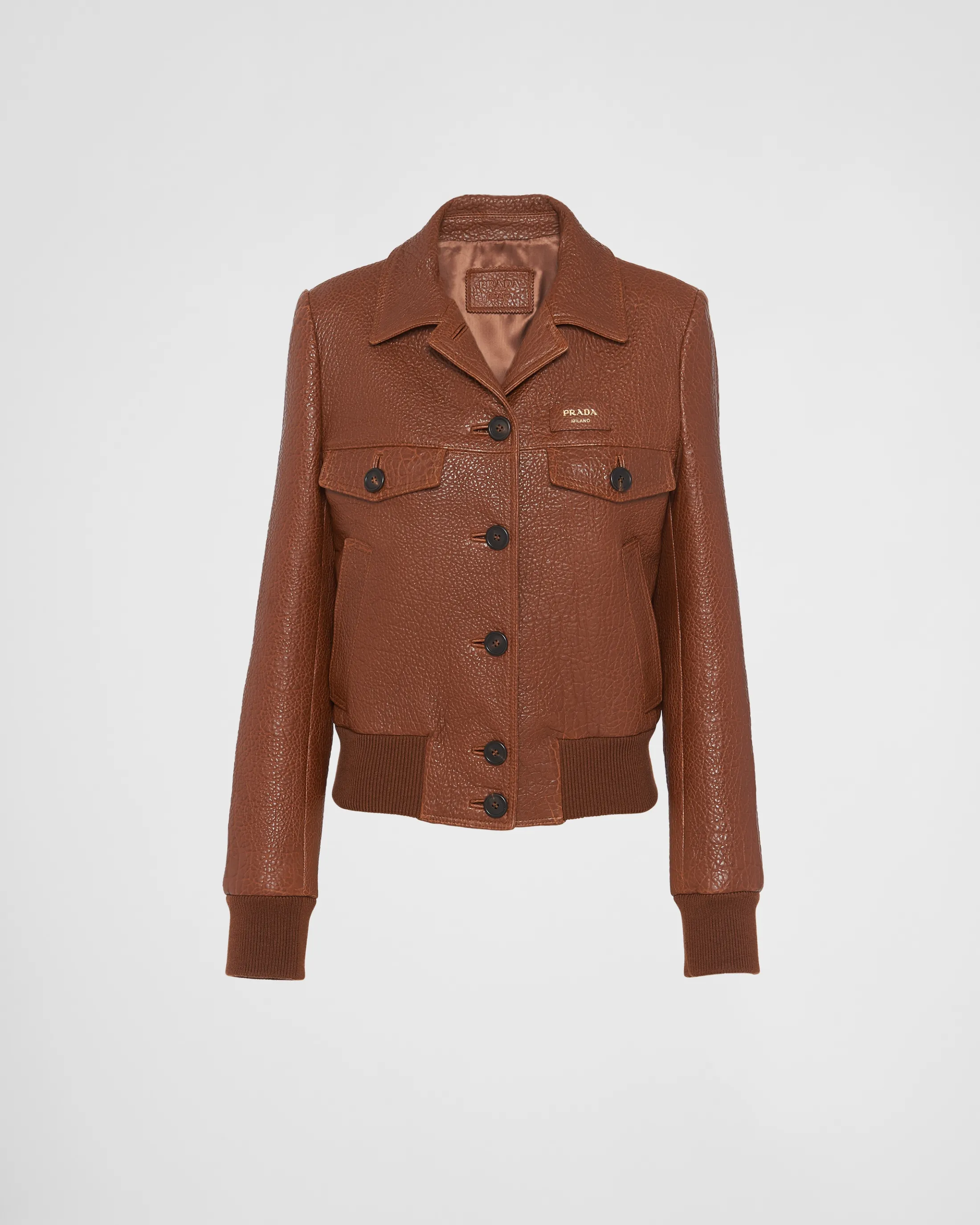 Prada Nappa leather jacket Cocoabrown Flash Sale