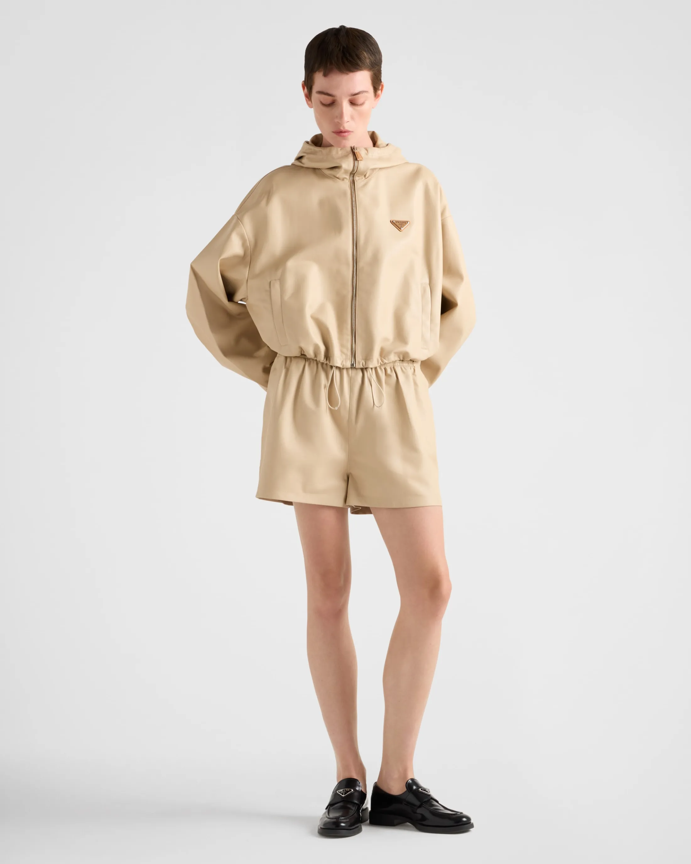 Prada Nappa leather jacket Sandbeige Cheap