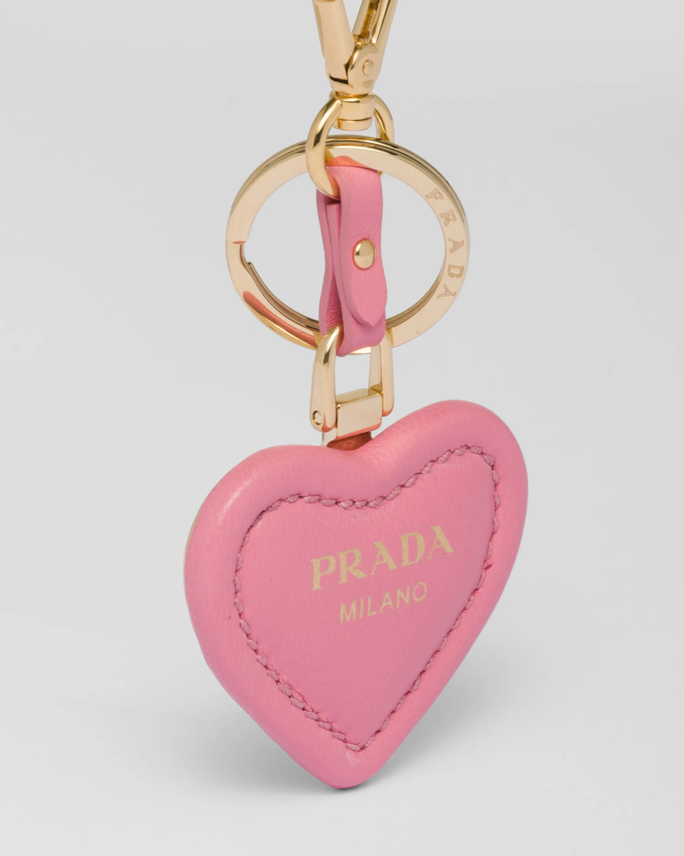 Prada Nappa leather key ring Geraniumpink Flash Sale