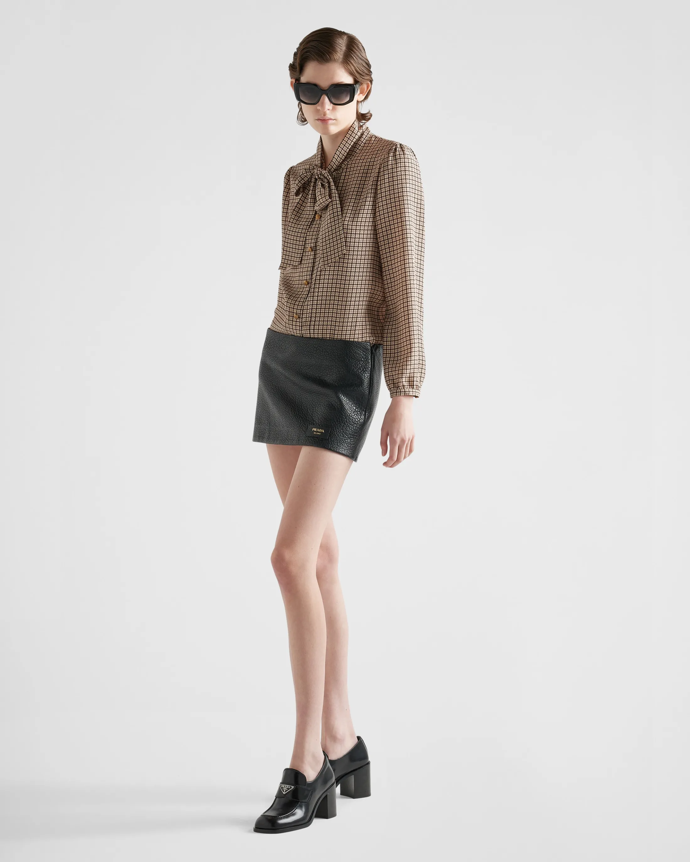 Prada Nappa leather miniskirt Black Hot