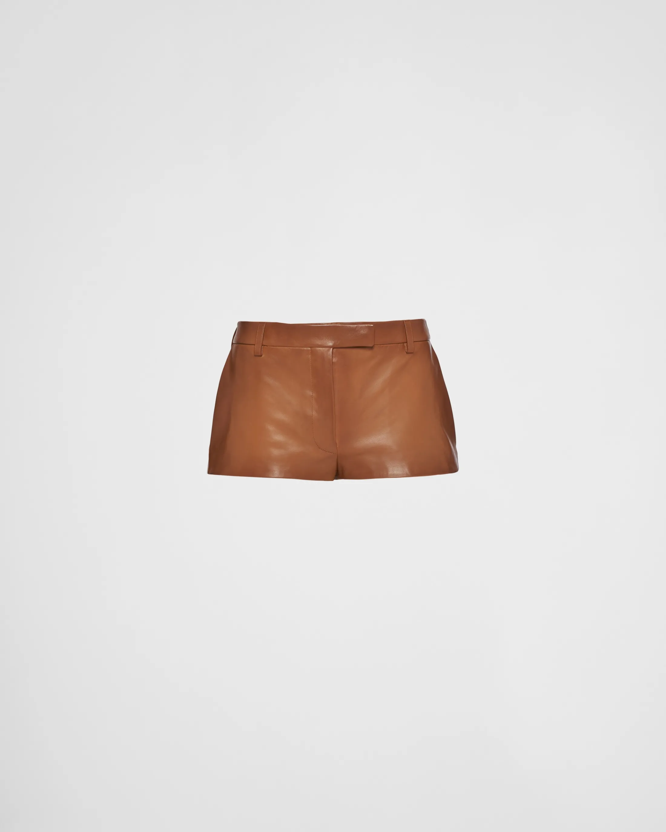 Prada Nappa leather shorts Caramel Cheap