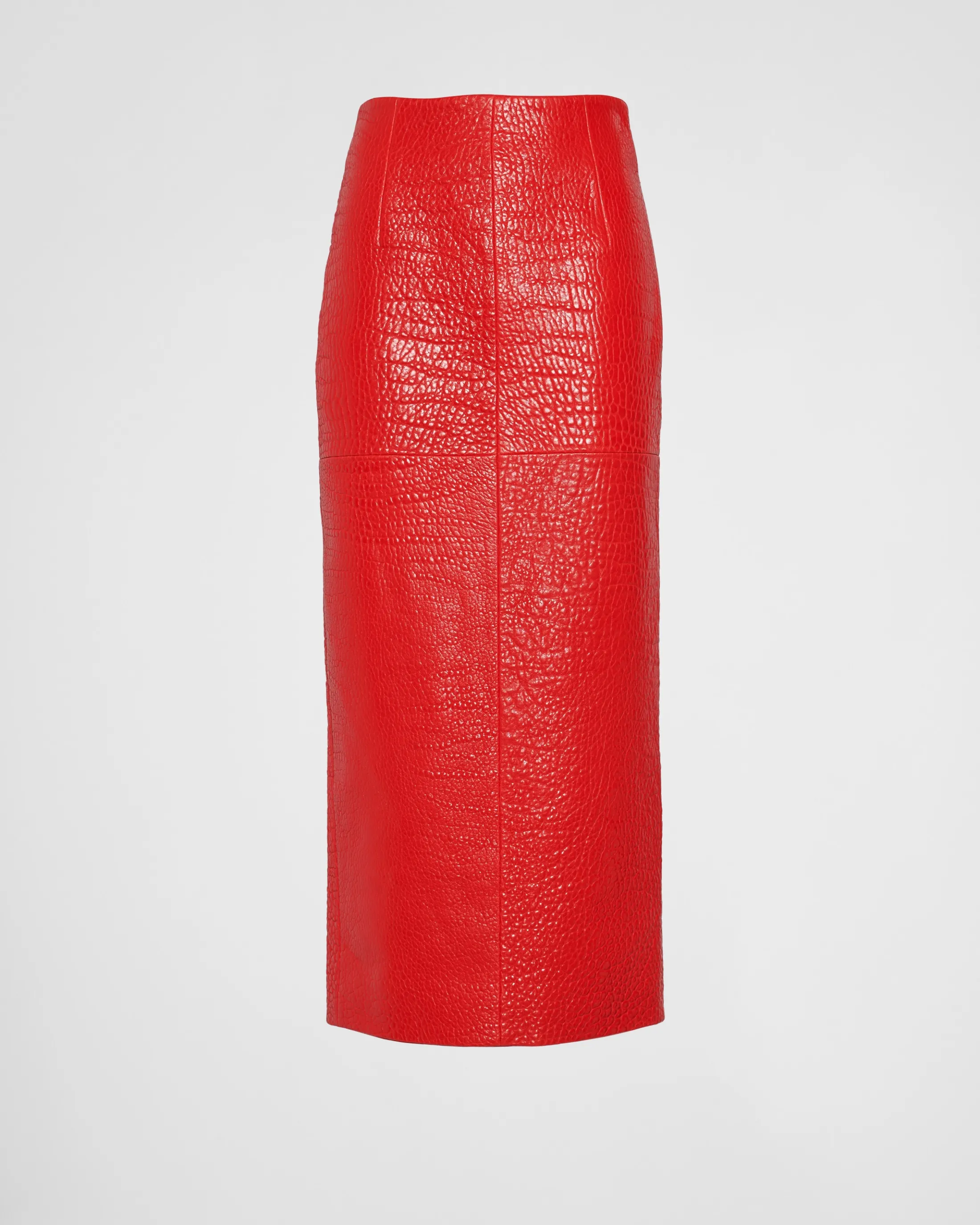 Prada Nappa leather skirt Red Cheap