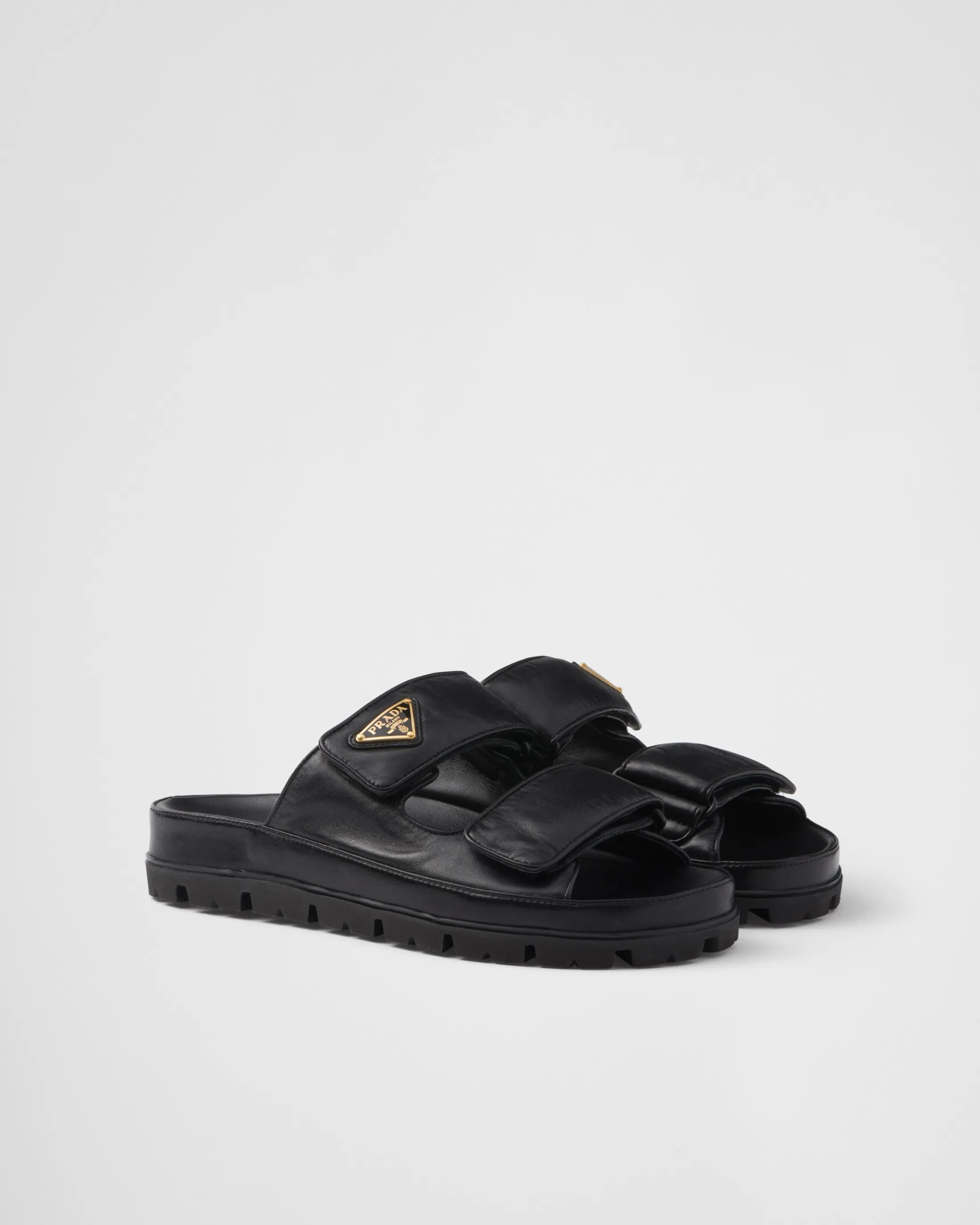 Prada Nappa leather slides Black Online