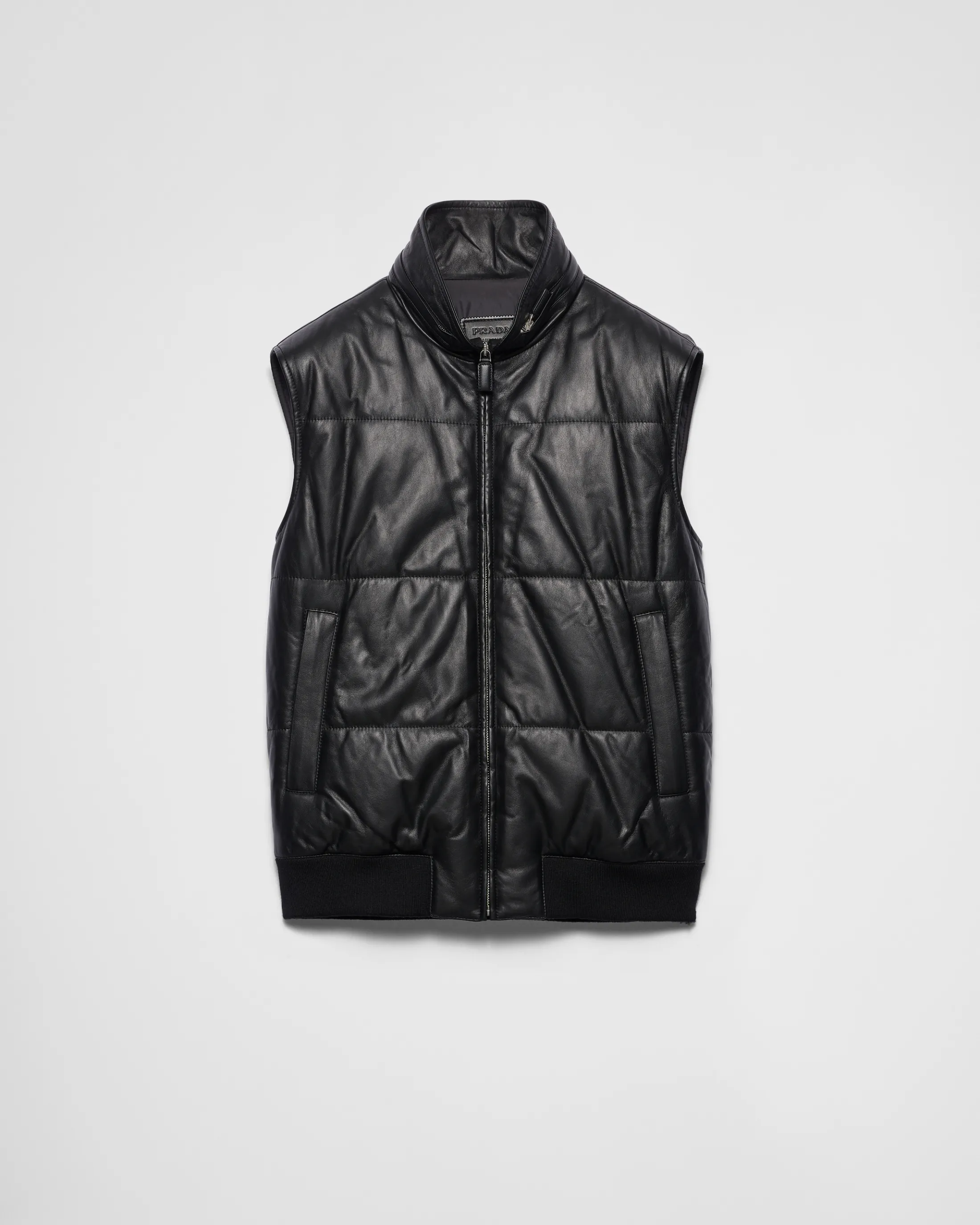 Prada Nappa leather waistcoat Black Hot