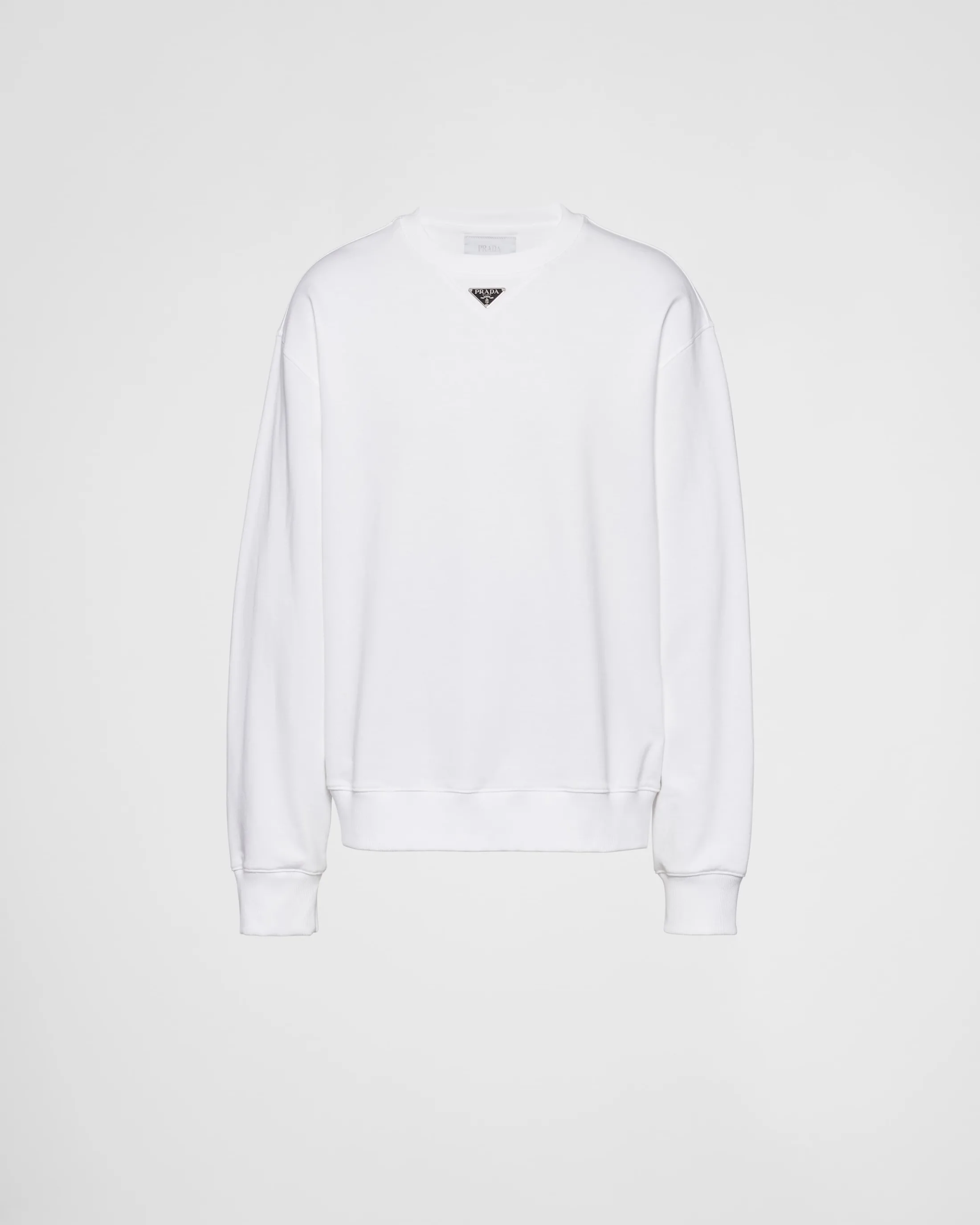 Prada Oversized cotton sweatshirt with triangle logo White Best