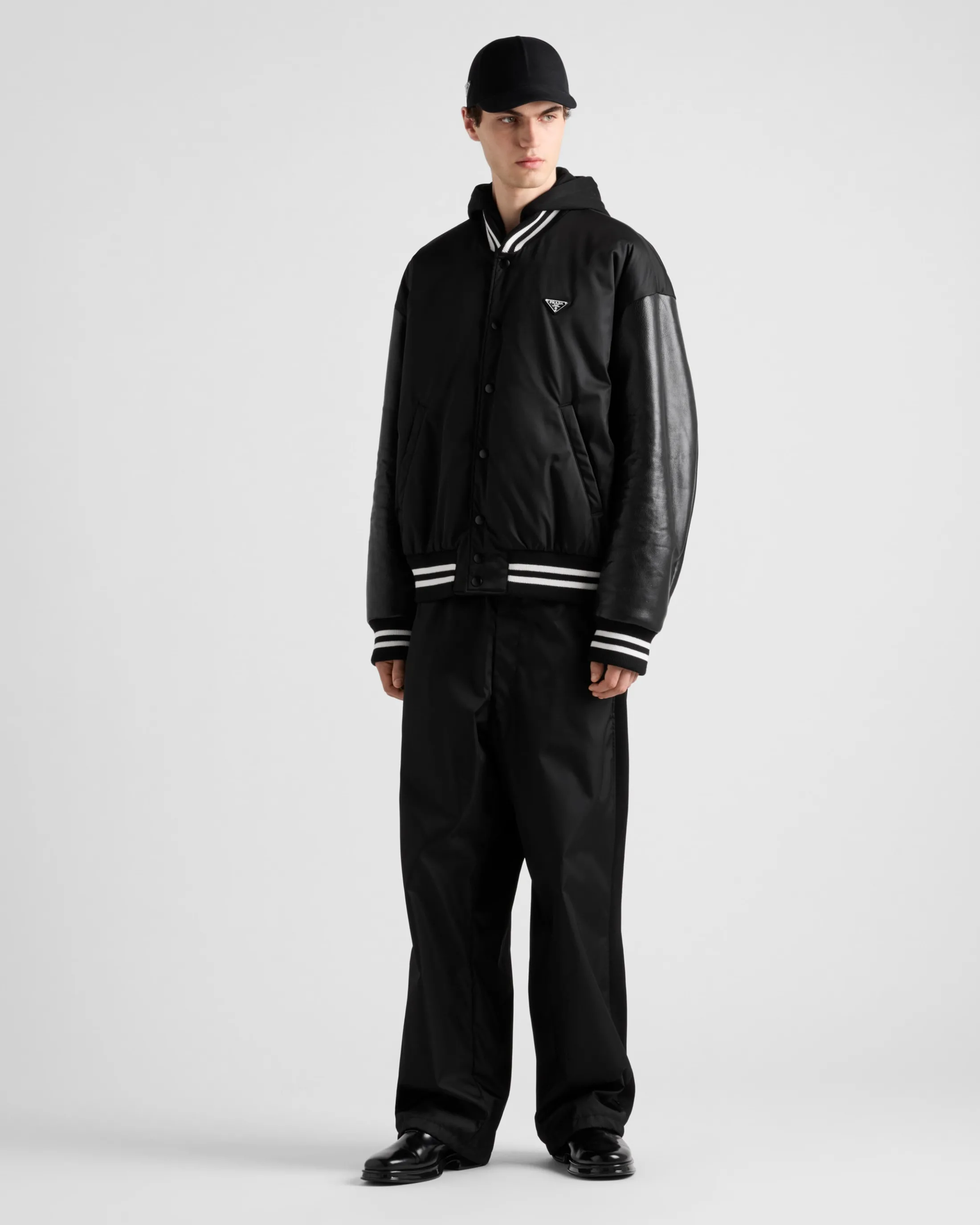 Prada Oversized Re-Nylon bomber jacket Black Hot