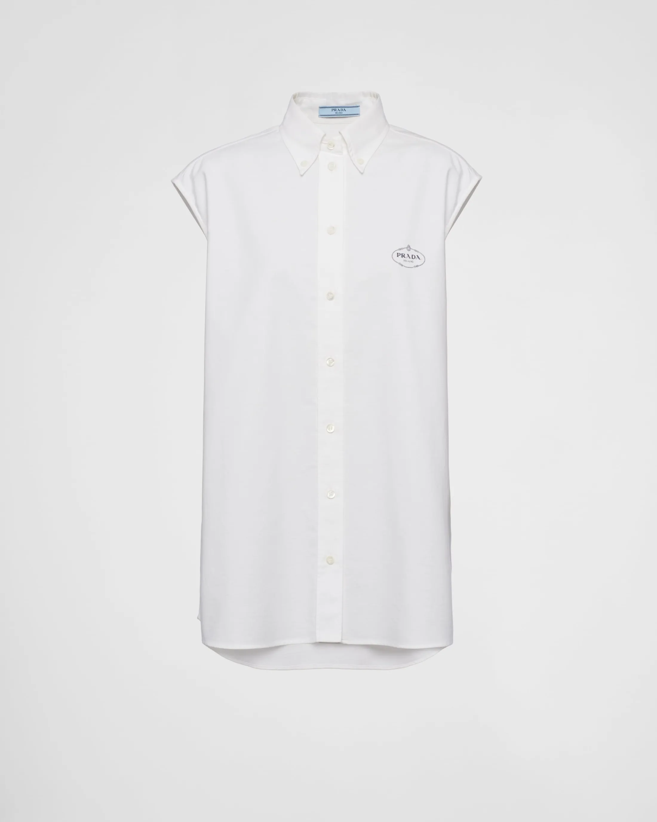 Prada Oxford cotton sleeveless shirt White Fashion