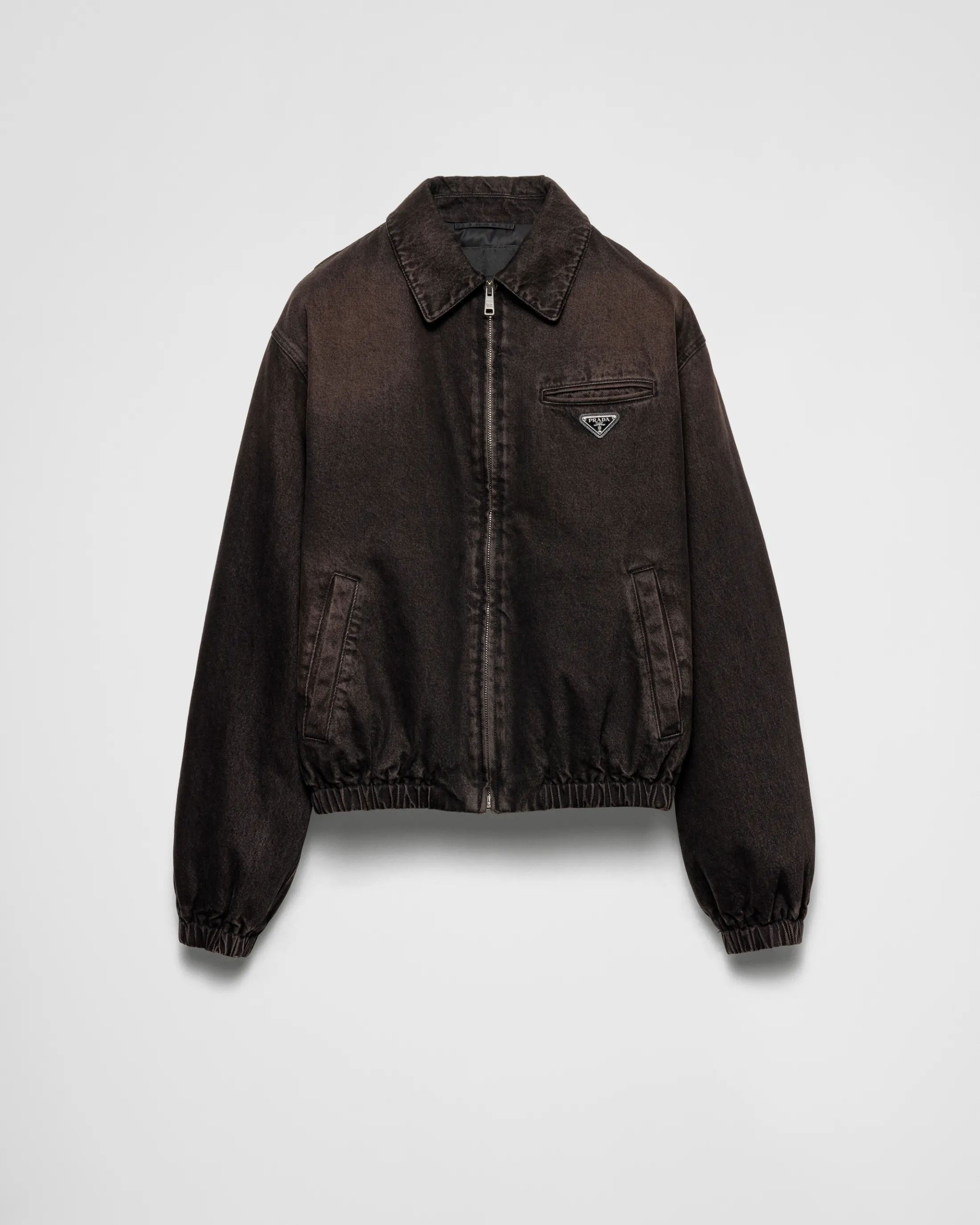 Prada Padded denim blouson jacket Brown Hot