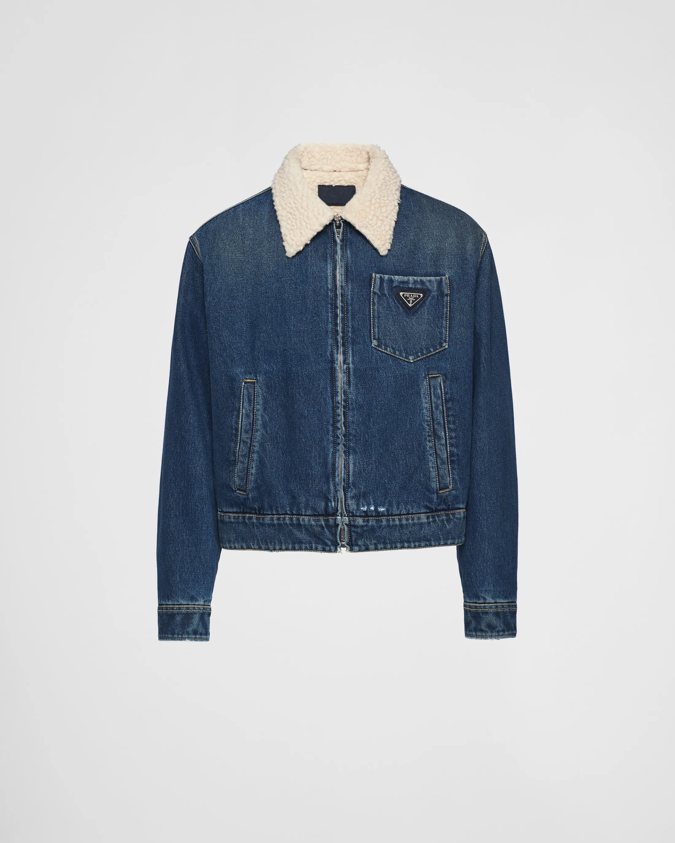 Prada Padded denim jacket Navy Hot