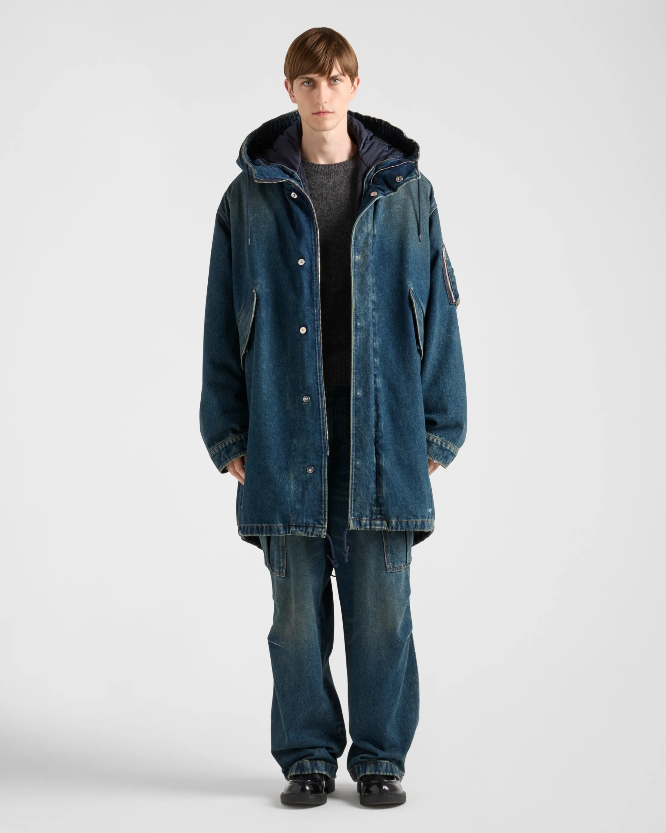 Prada Padded denim jacket Navy Online