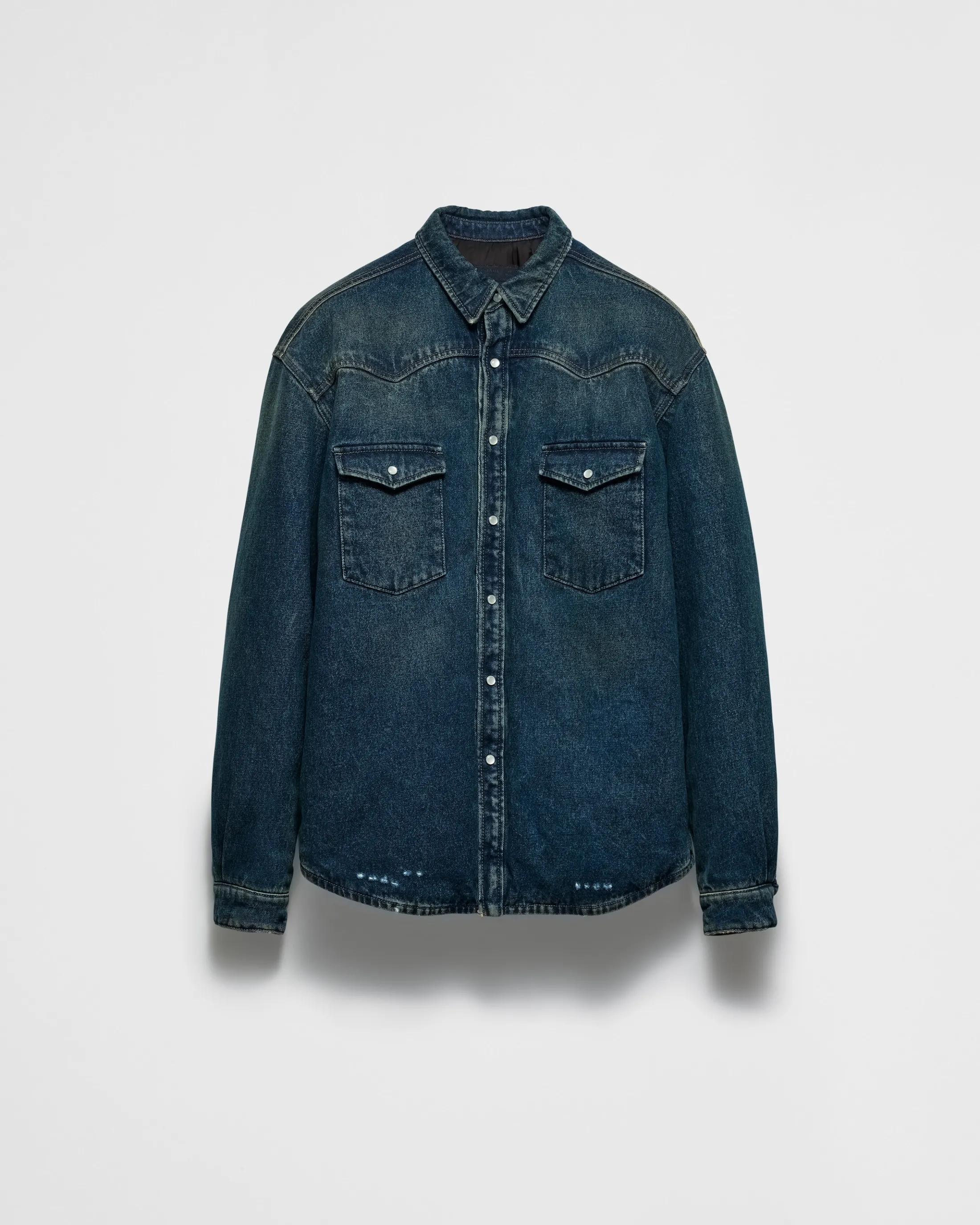 Prada Padded denim shirt Navy Sale