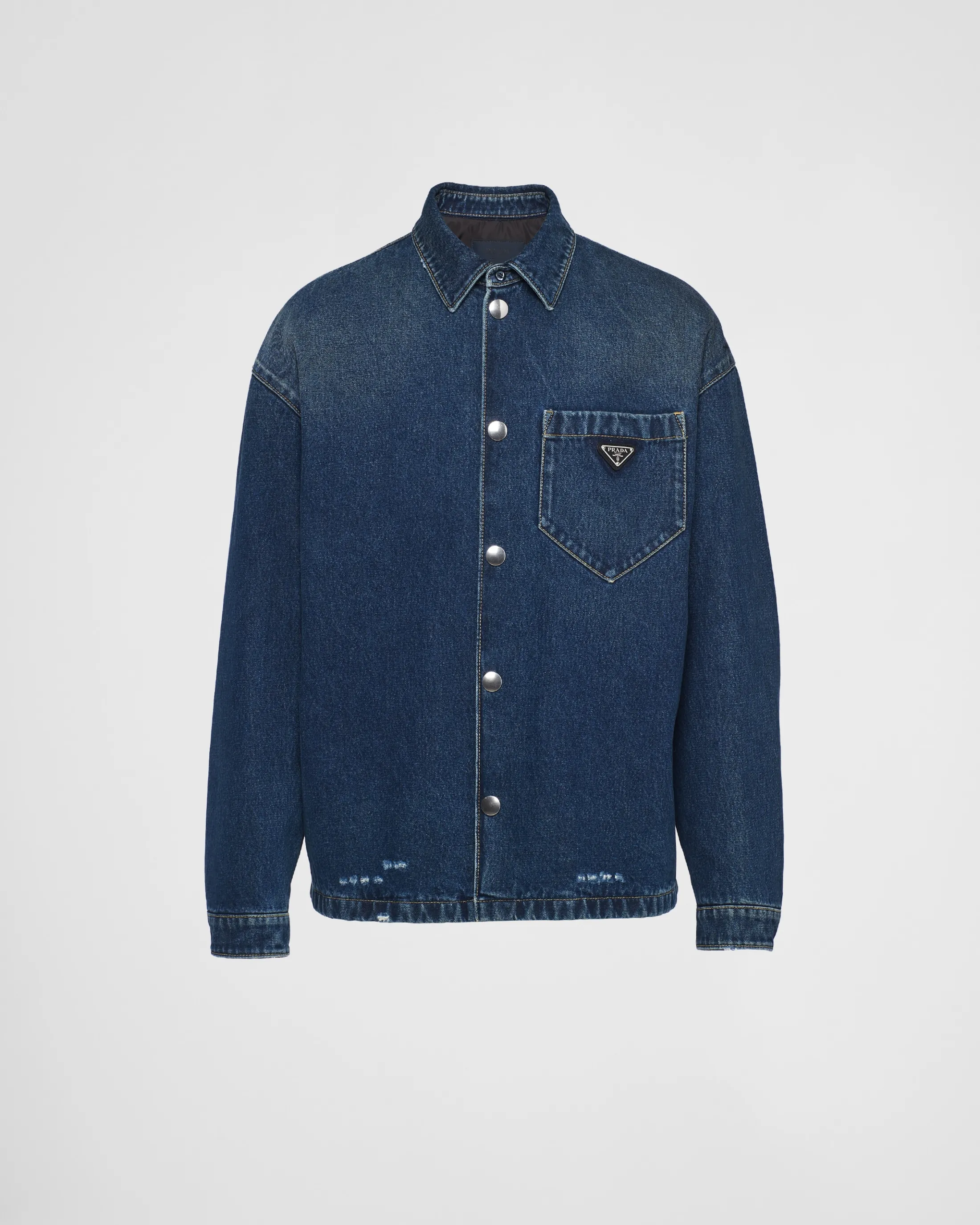 Prada Padded denim shirt Navy New