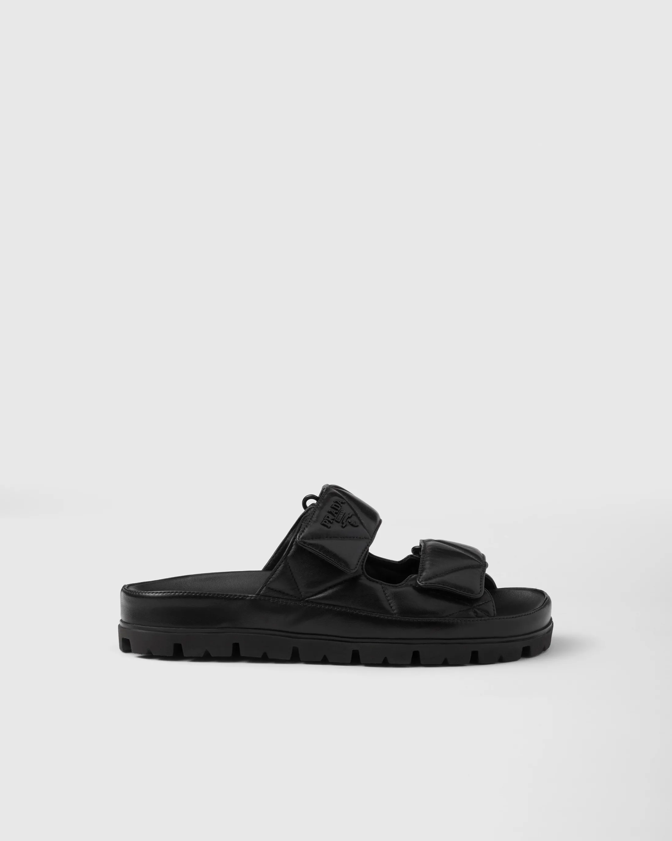 Prada Padded nappa leather sandals Black New