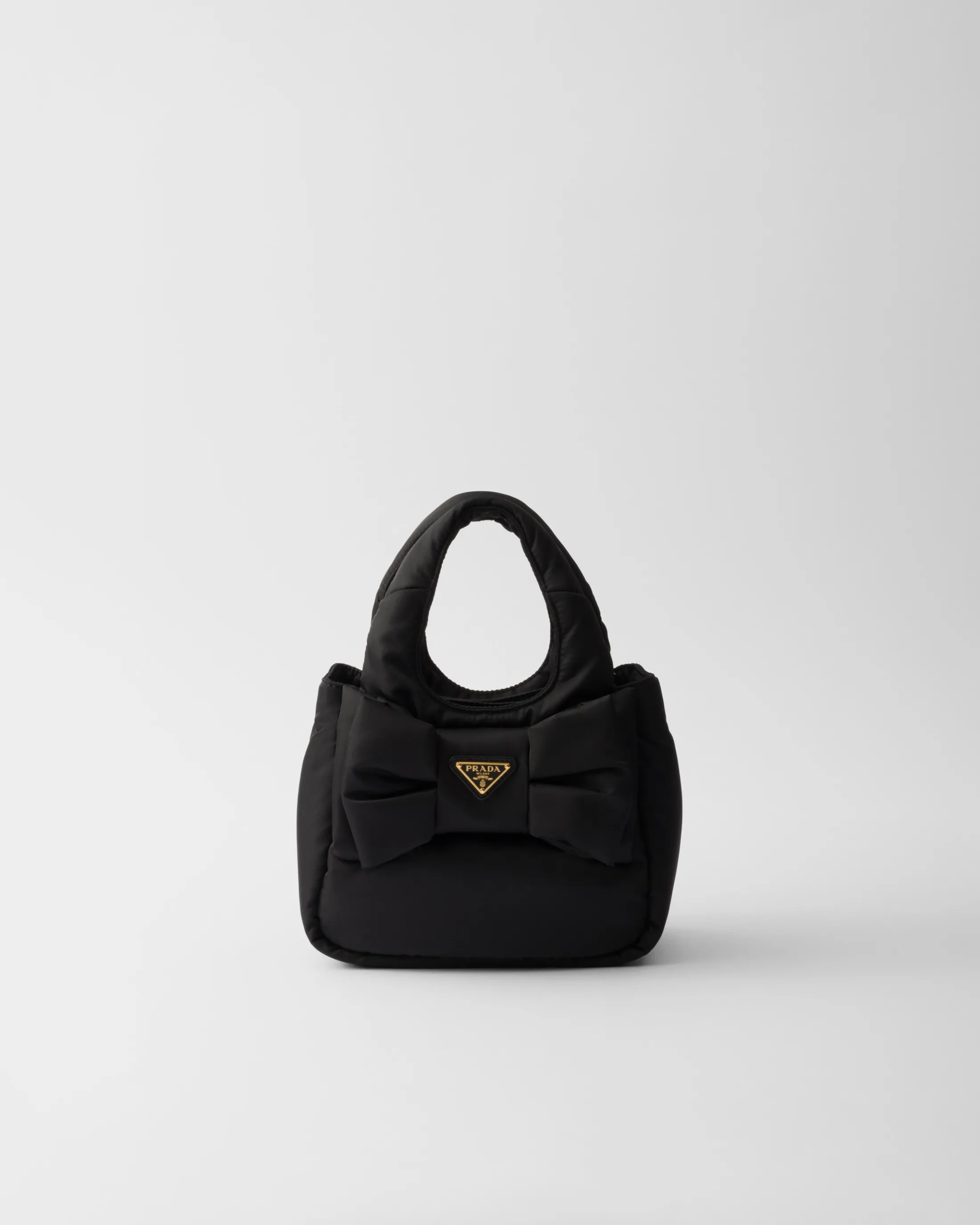 Prada Padded Re-Nylon mini-bag with bow Black Best