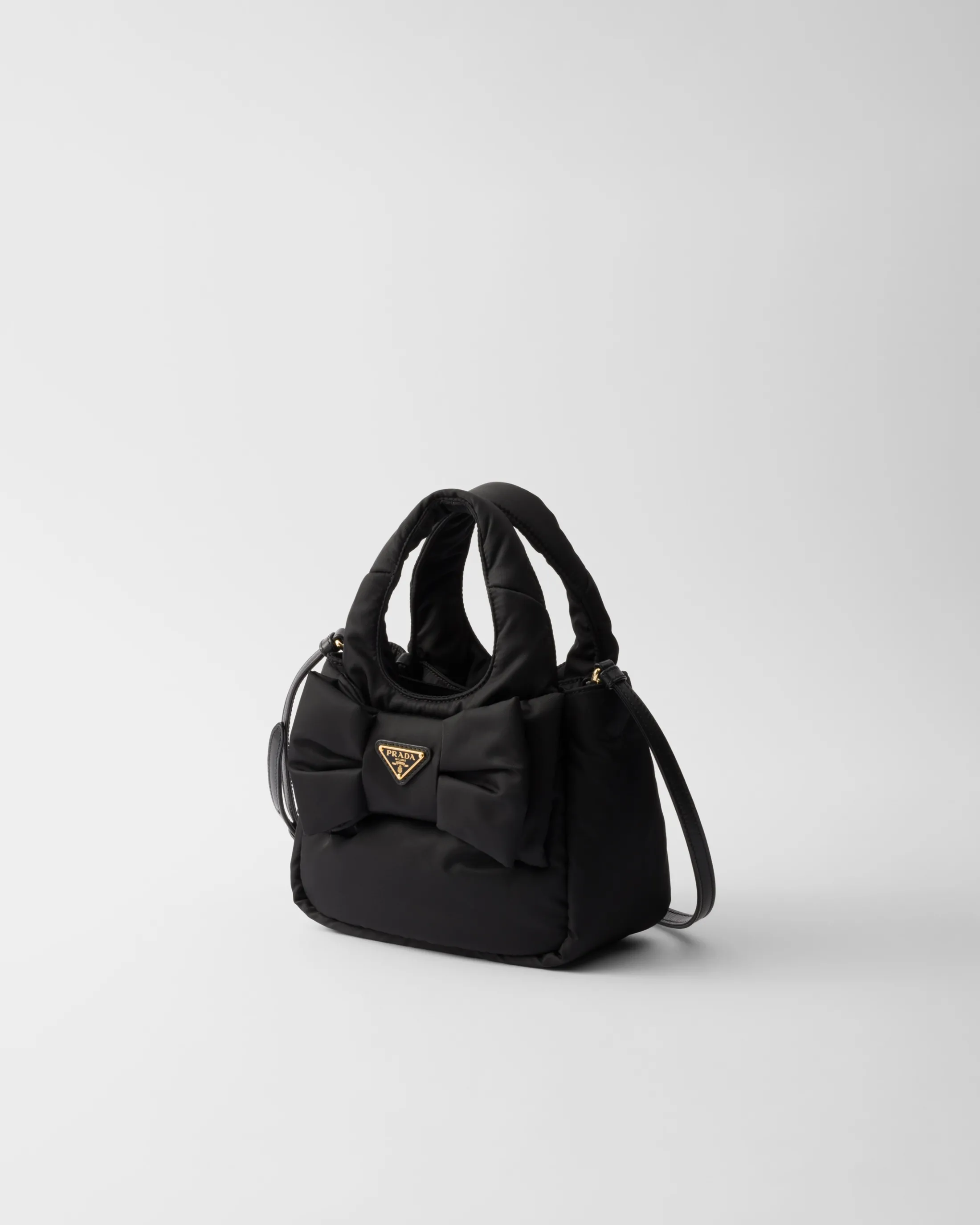 Prada Padded Re-Nylon mini-bag with bow Black Best