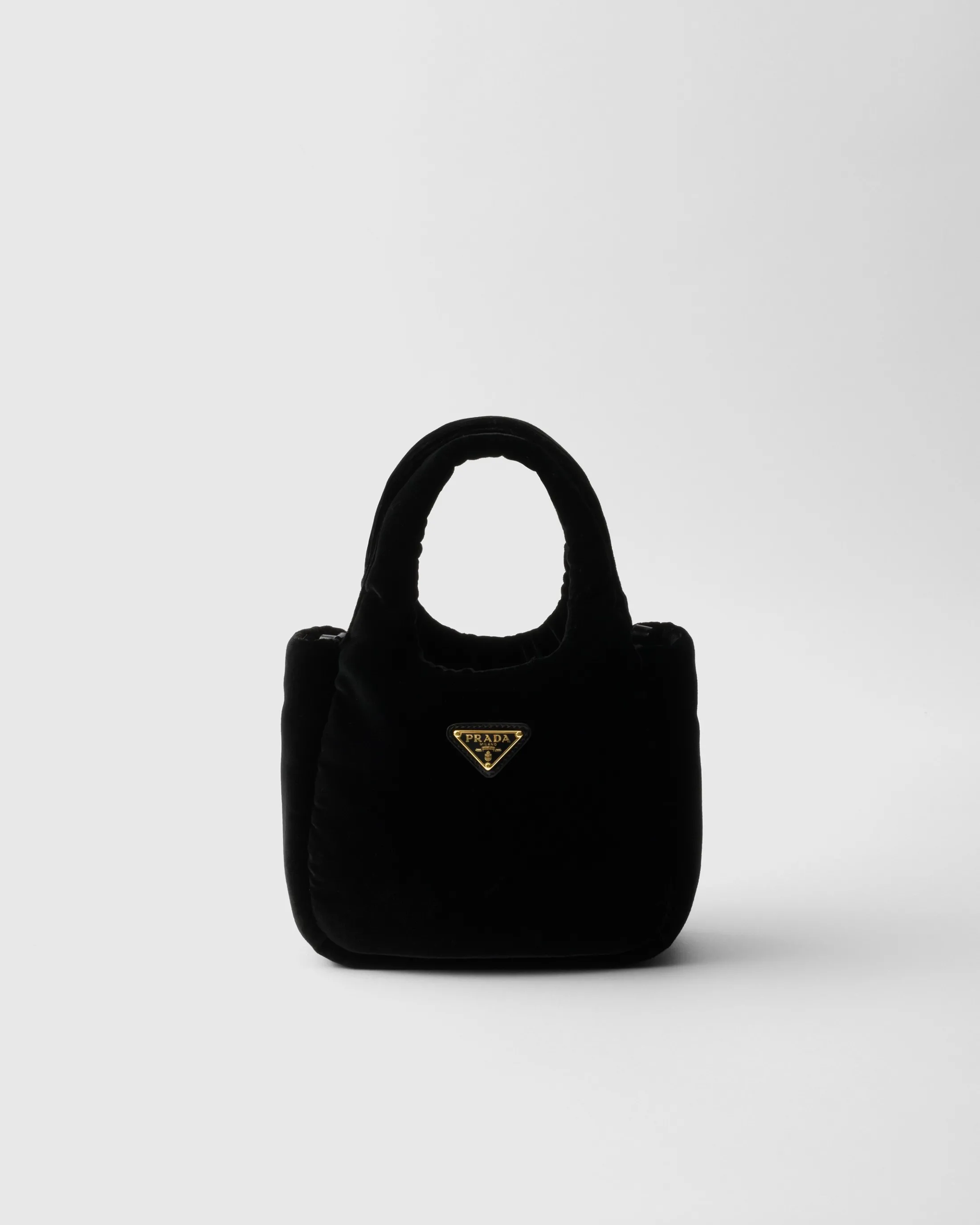 Prada Padded velvet mini handbag Black Clearance