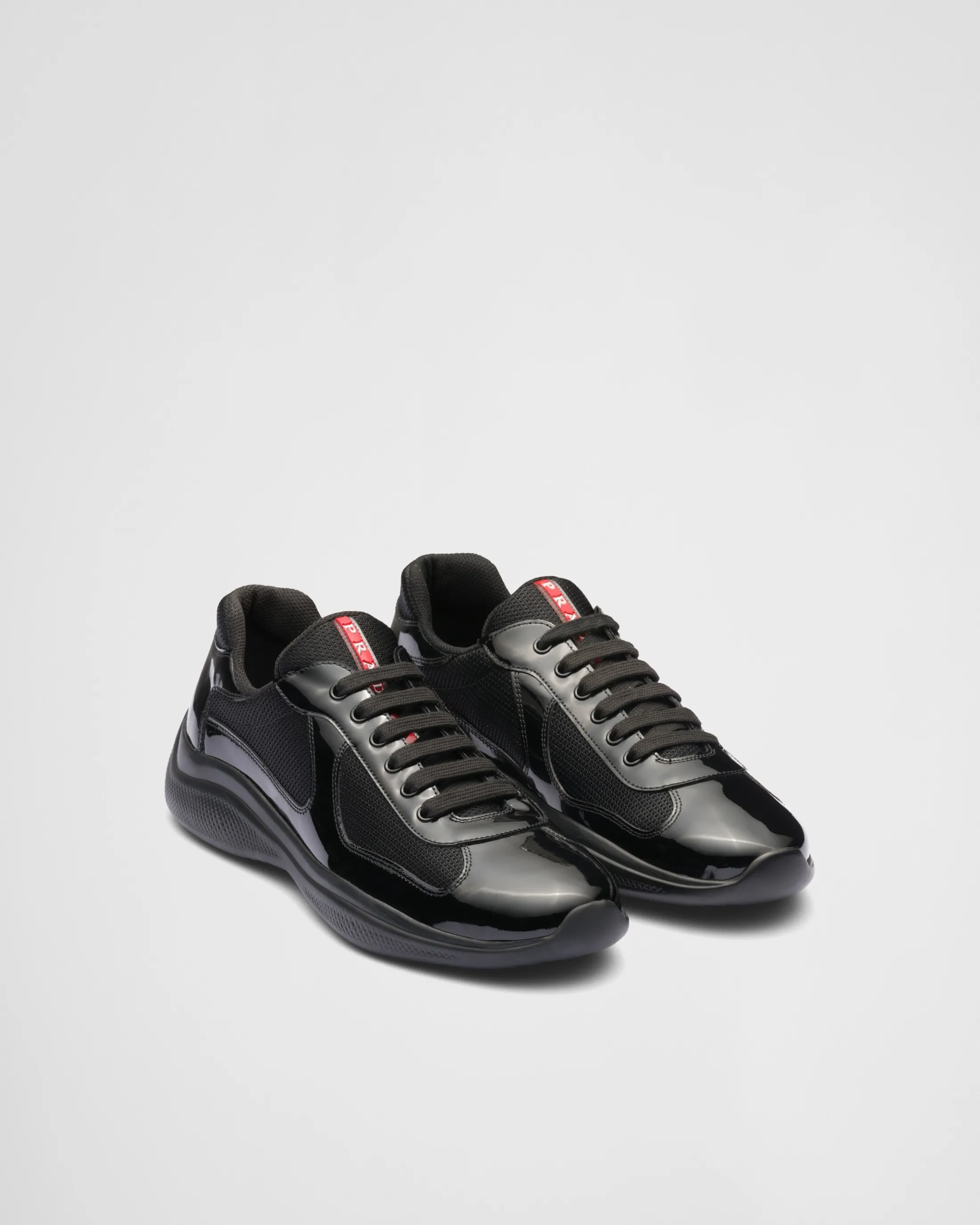 Prada Patent leather and technical fabric America's Cup sneakers Black Outlet