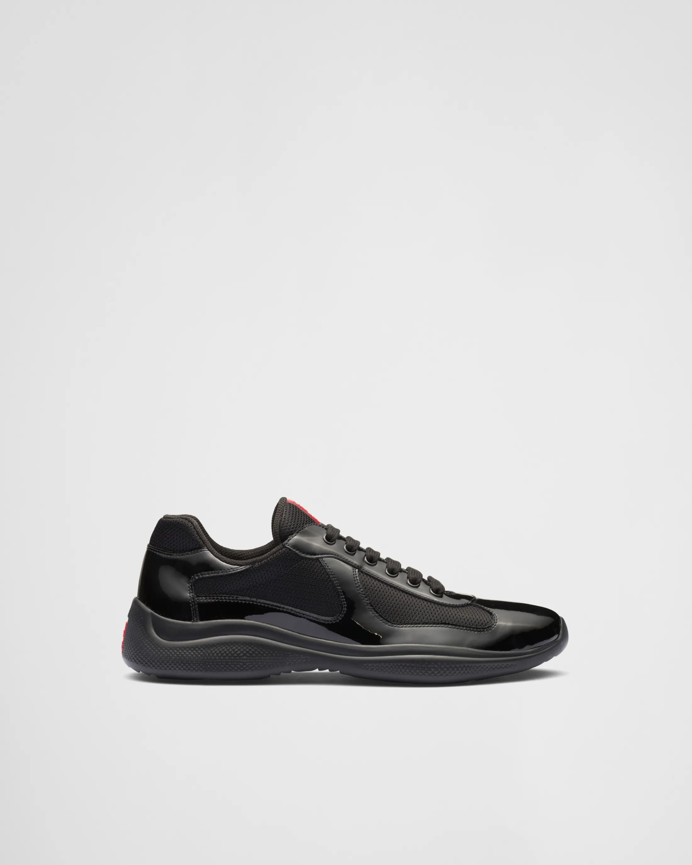 Prada Patent leather and technical fabric America's Cup sneakers Black Outlet