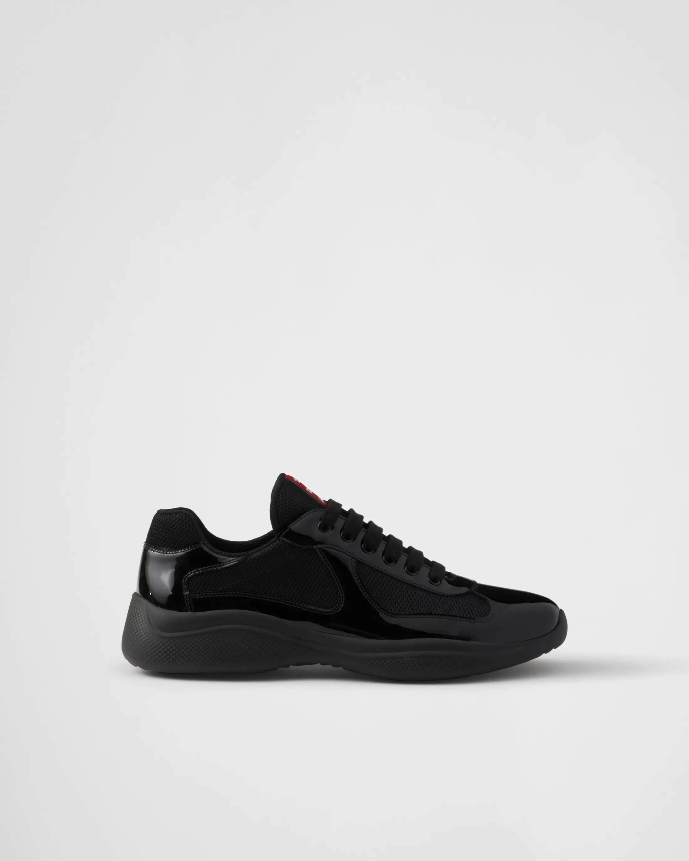 Prada Patent leather and technical fabric America's Cup sneakers Black Cheap