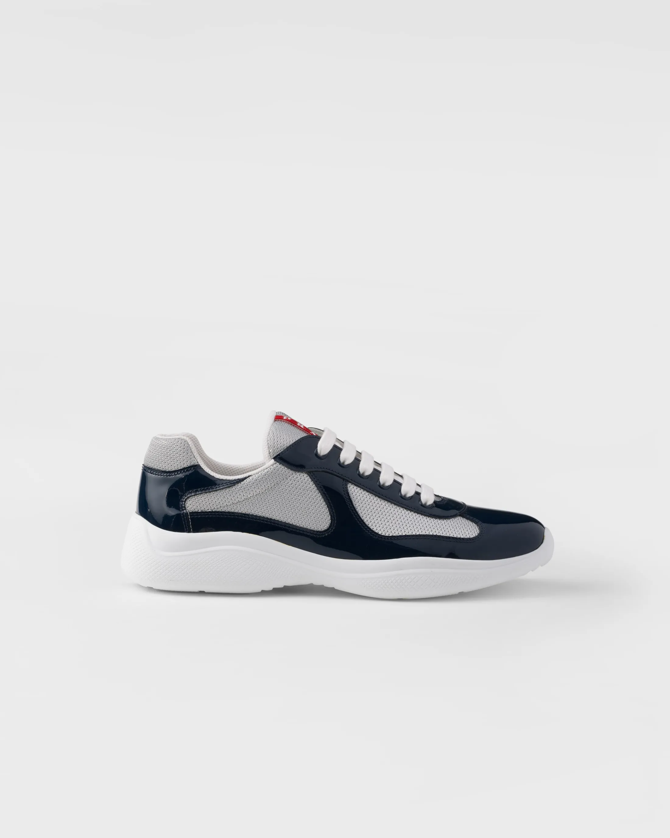 Prada Patent leather and technical fabric America's Cup sneakers Royalblue/silver Store