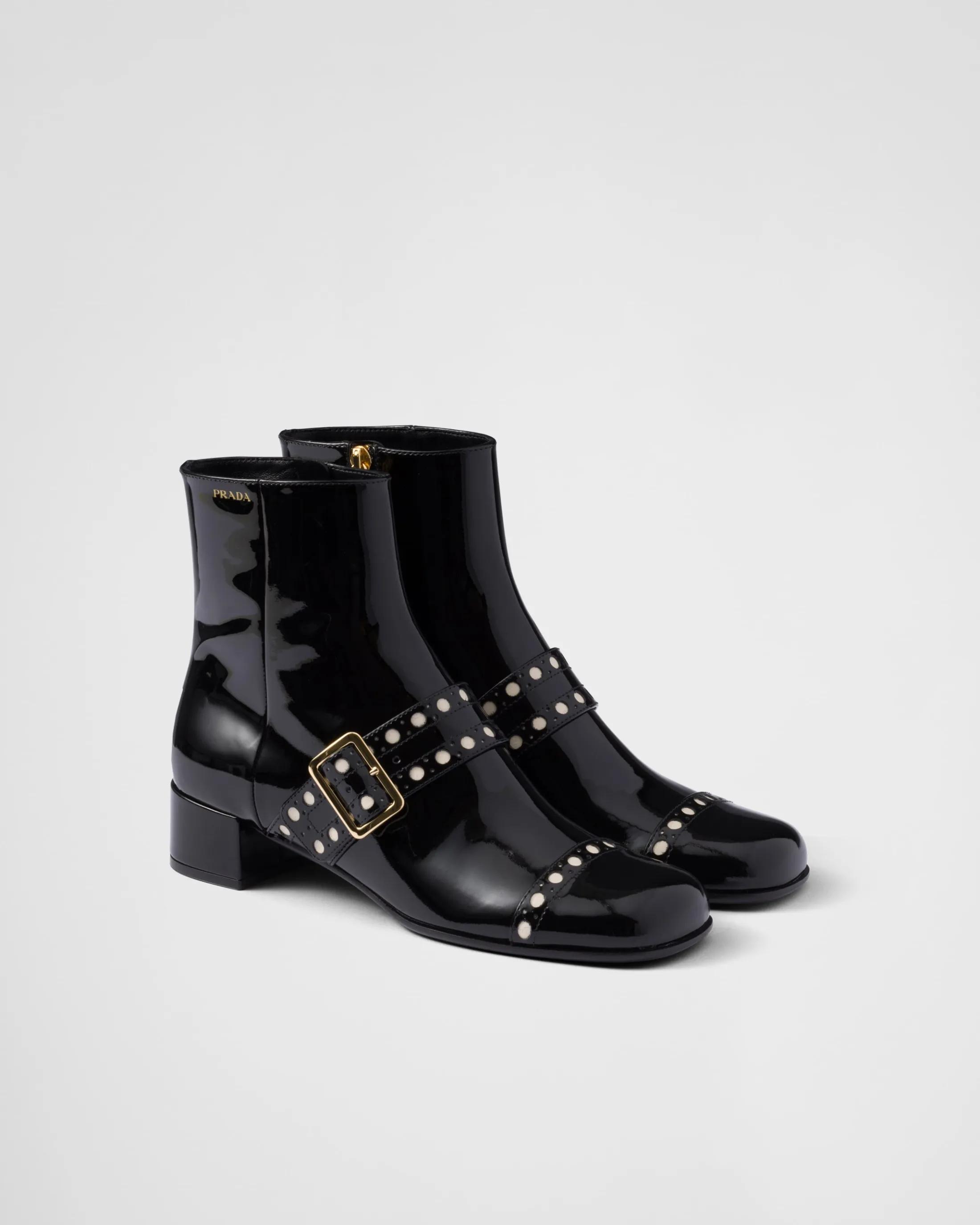 Prada Patent leather ankle boots Black Shop