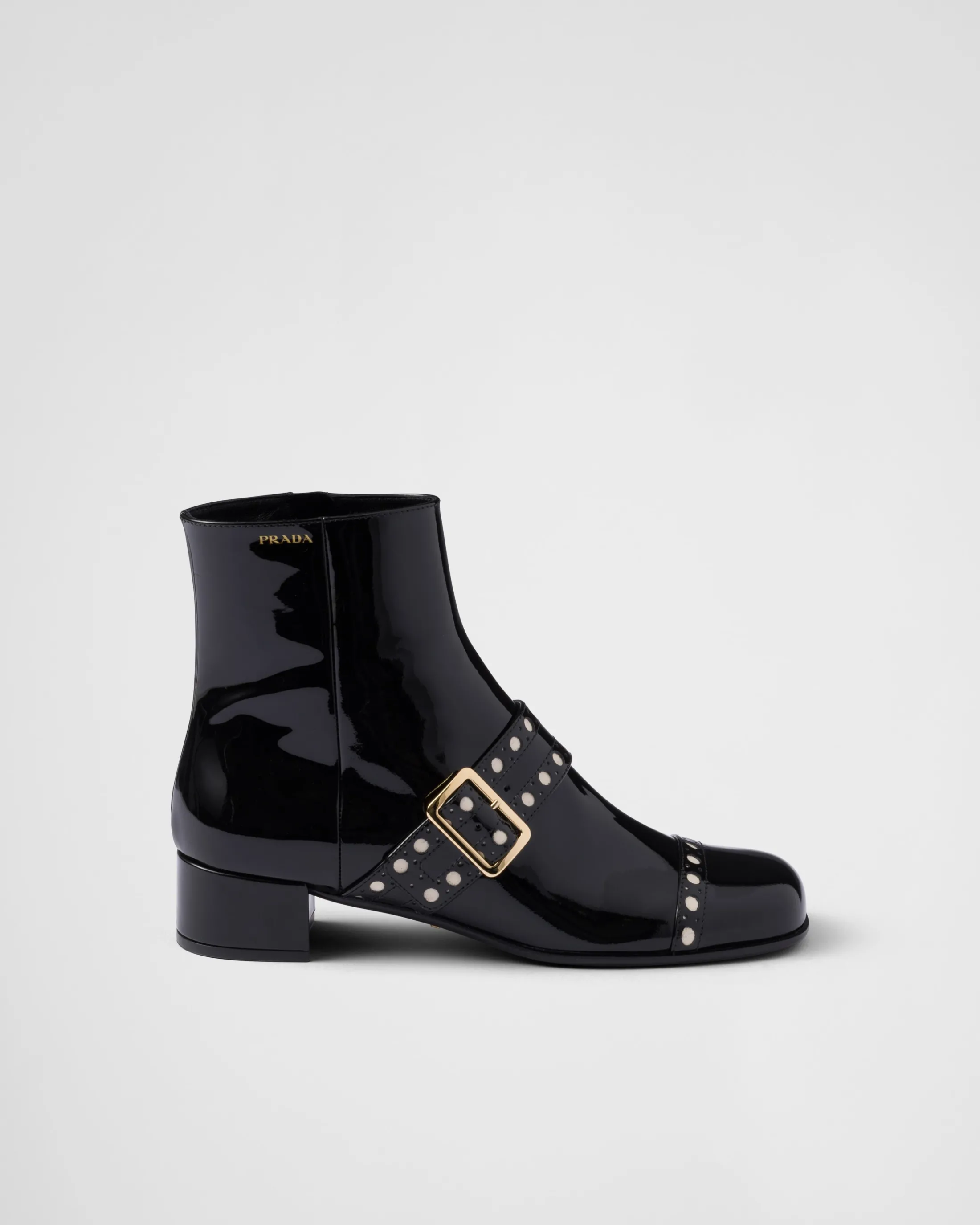 Prada Patent leather ankle boots Black Shop