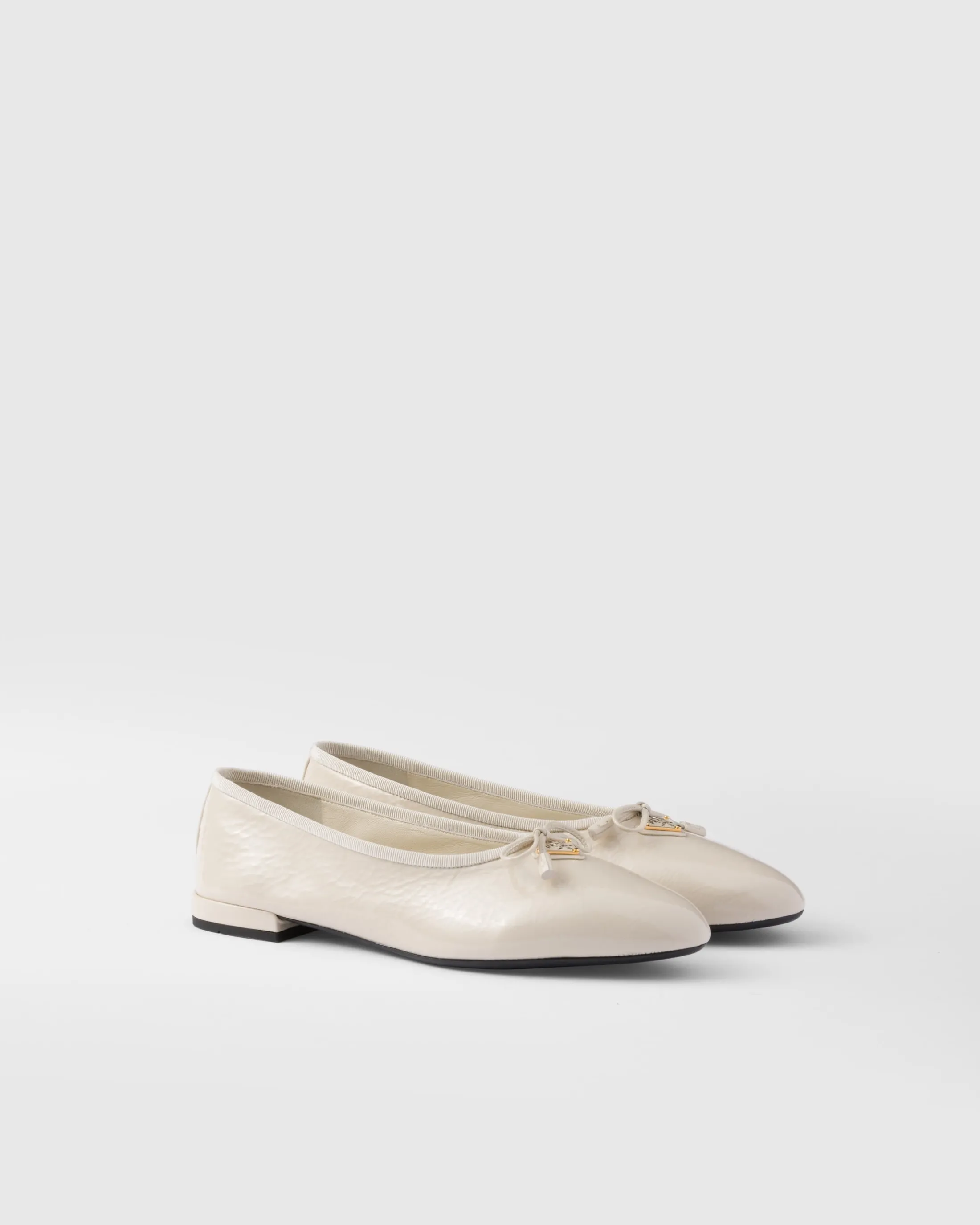 Prada Patent leather ballerinas Ivory Discount