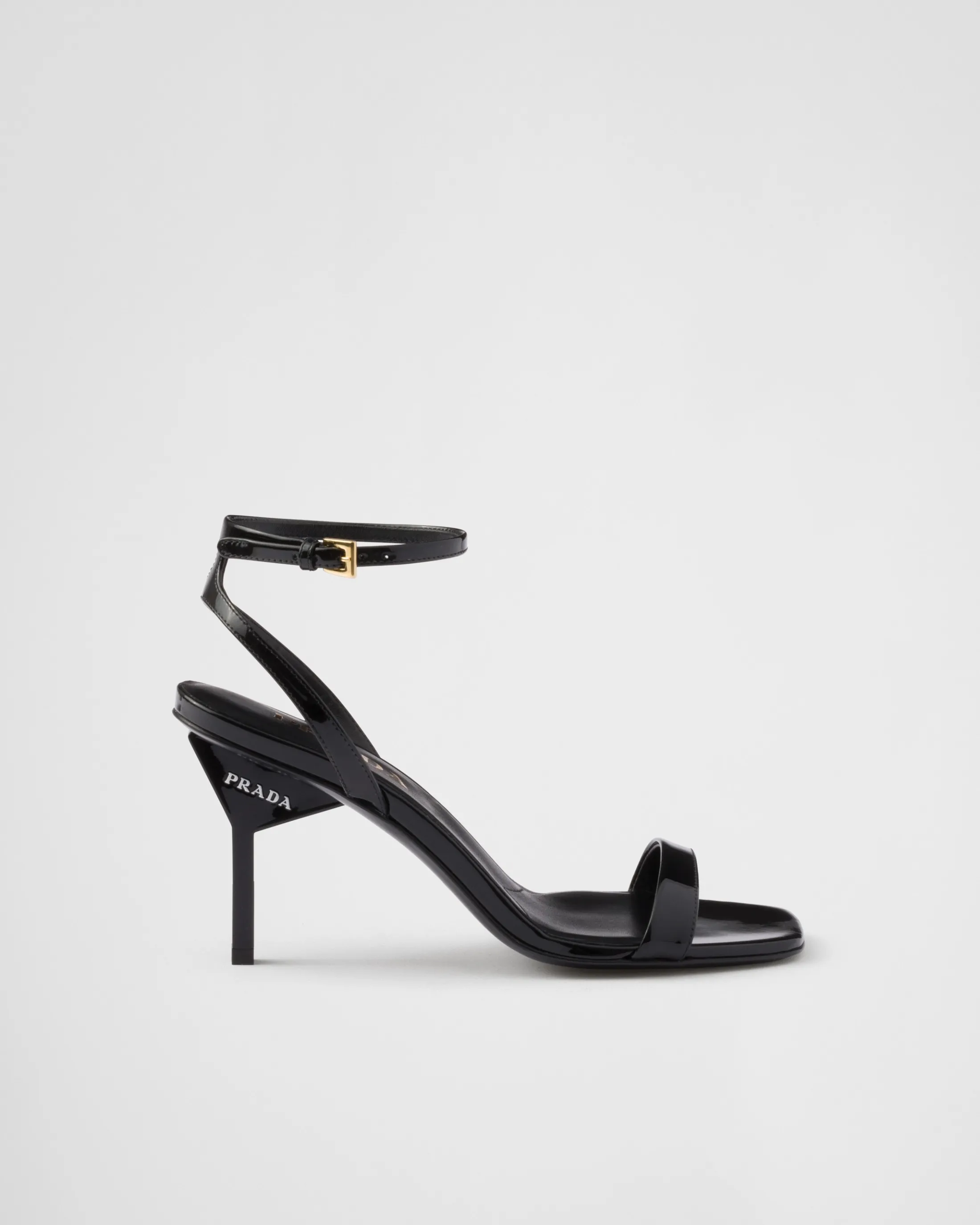 Prada Patent leather high-heeled sandals Black Shop