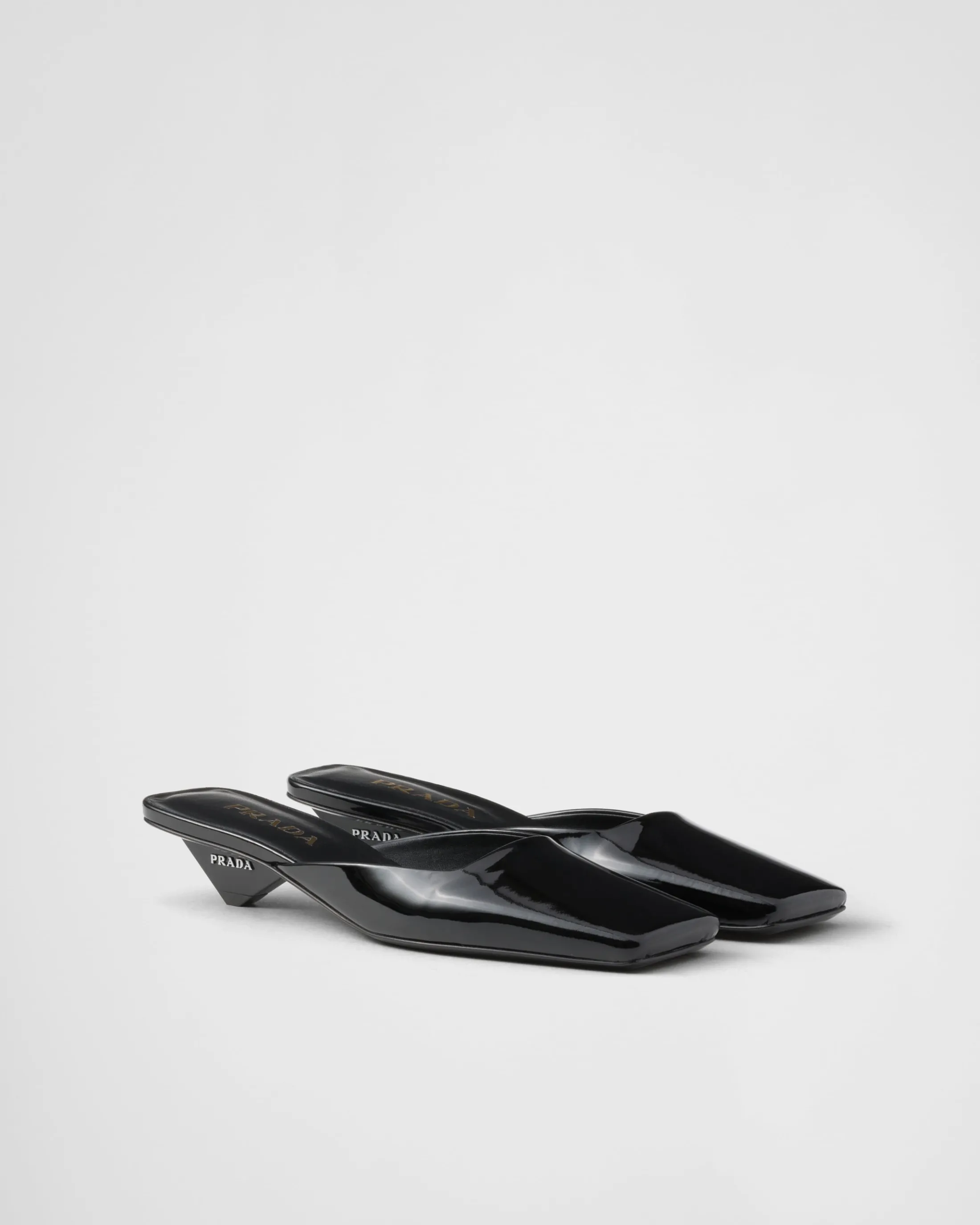 Prada Patent leather mule Black Cheap