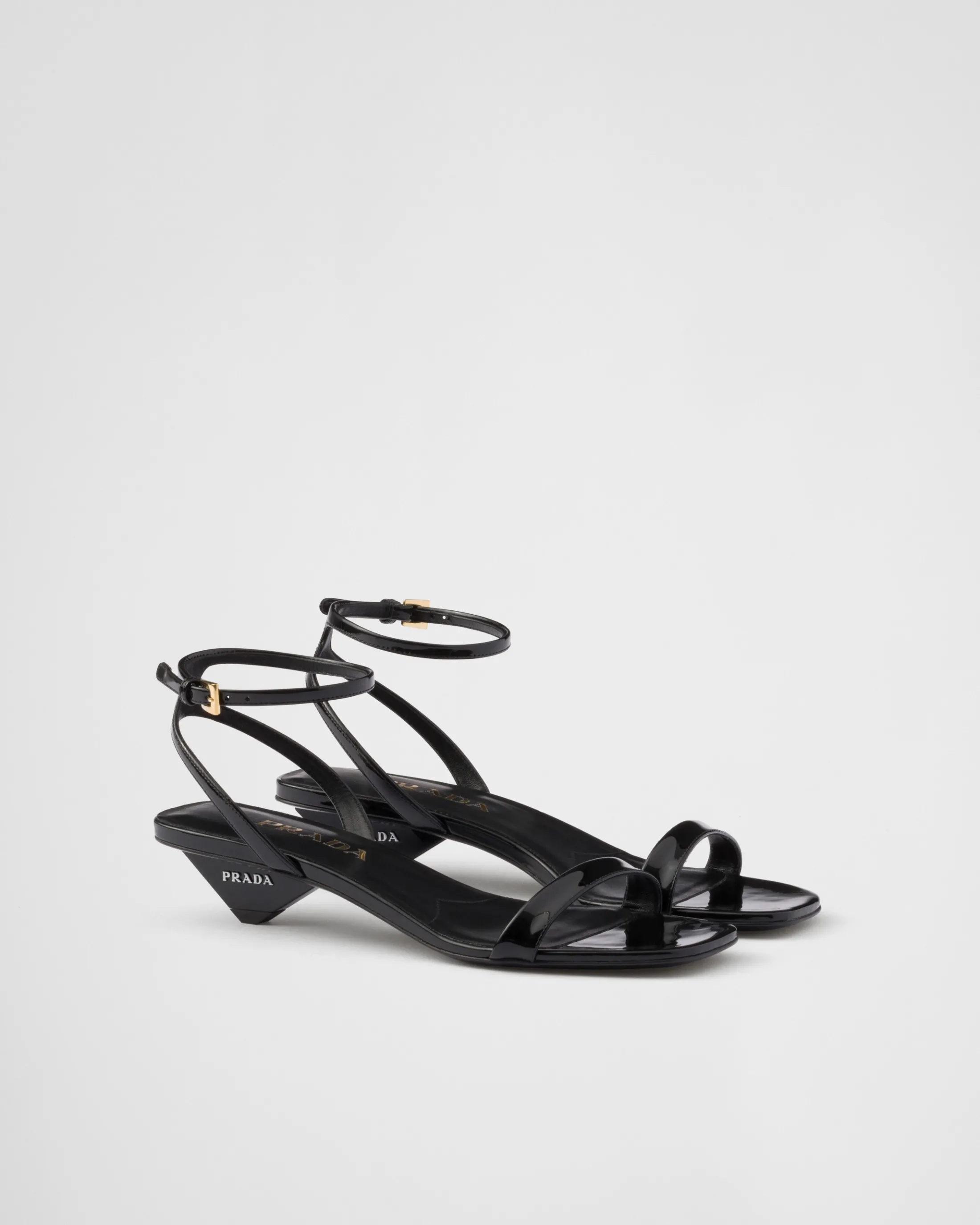 Prada Patent leather sandals Black Clearance