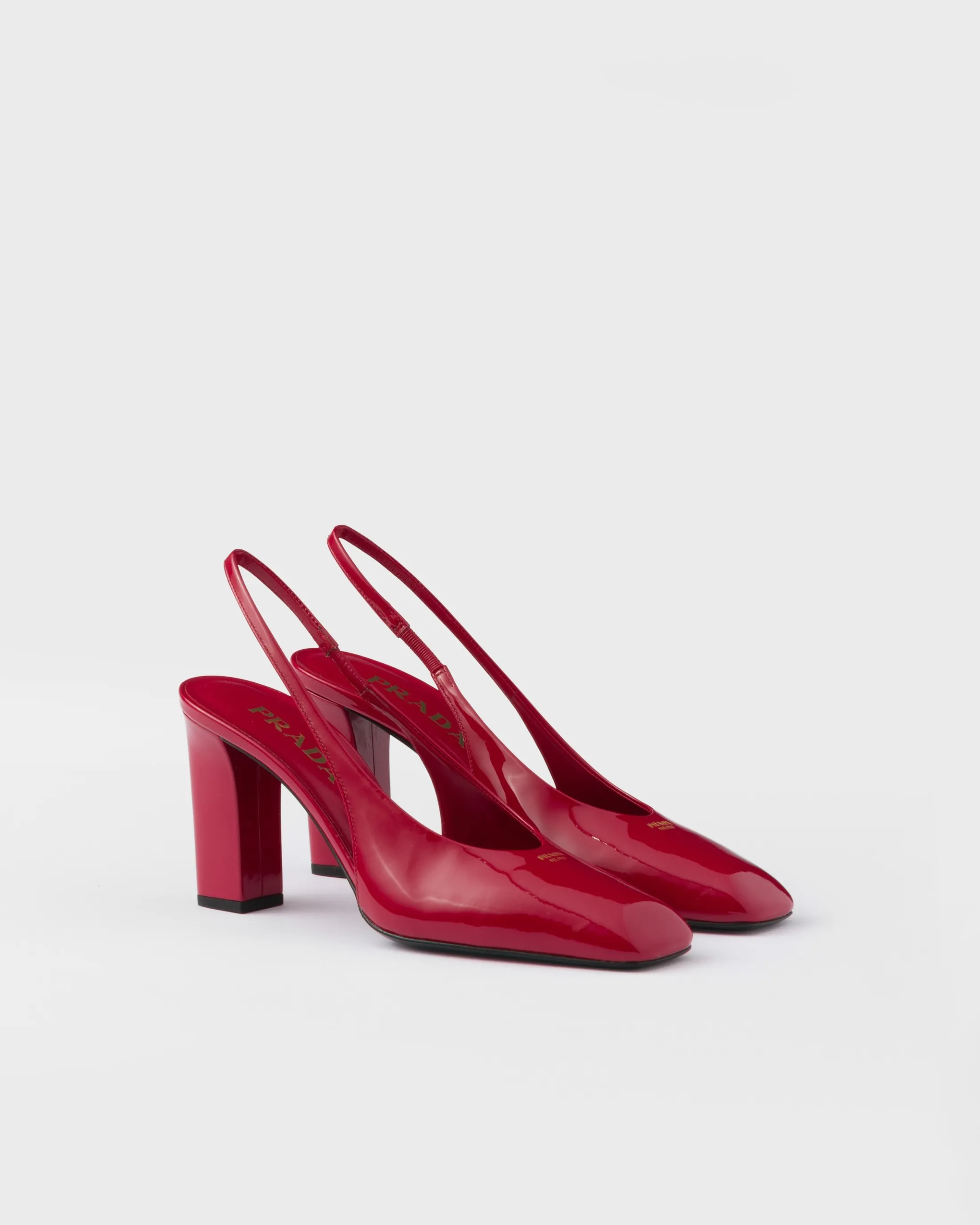 Prada Patent leather slingback pumps Cherryred Cheap