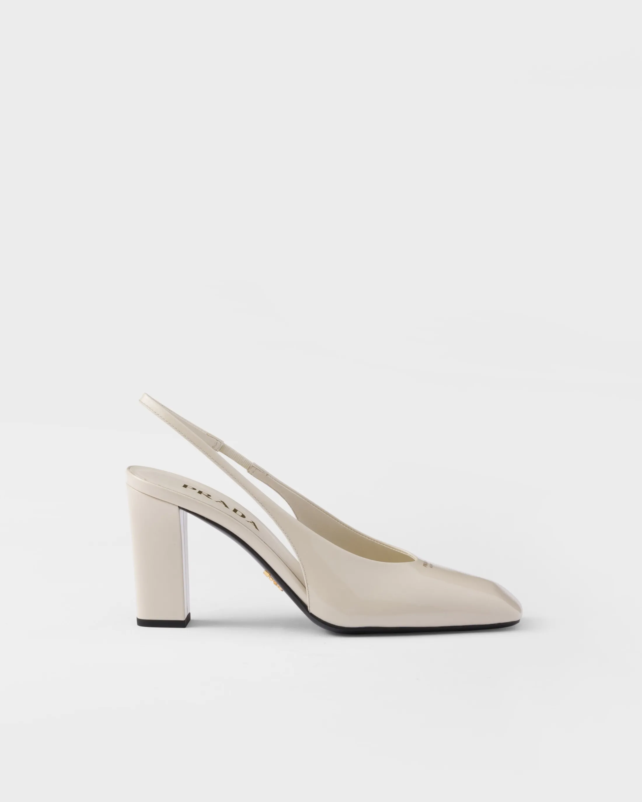 Prada Patent leather slingback pumps Ivory Flash Sale