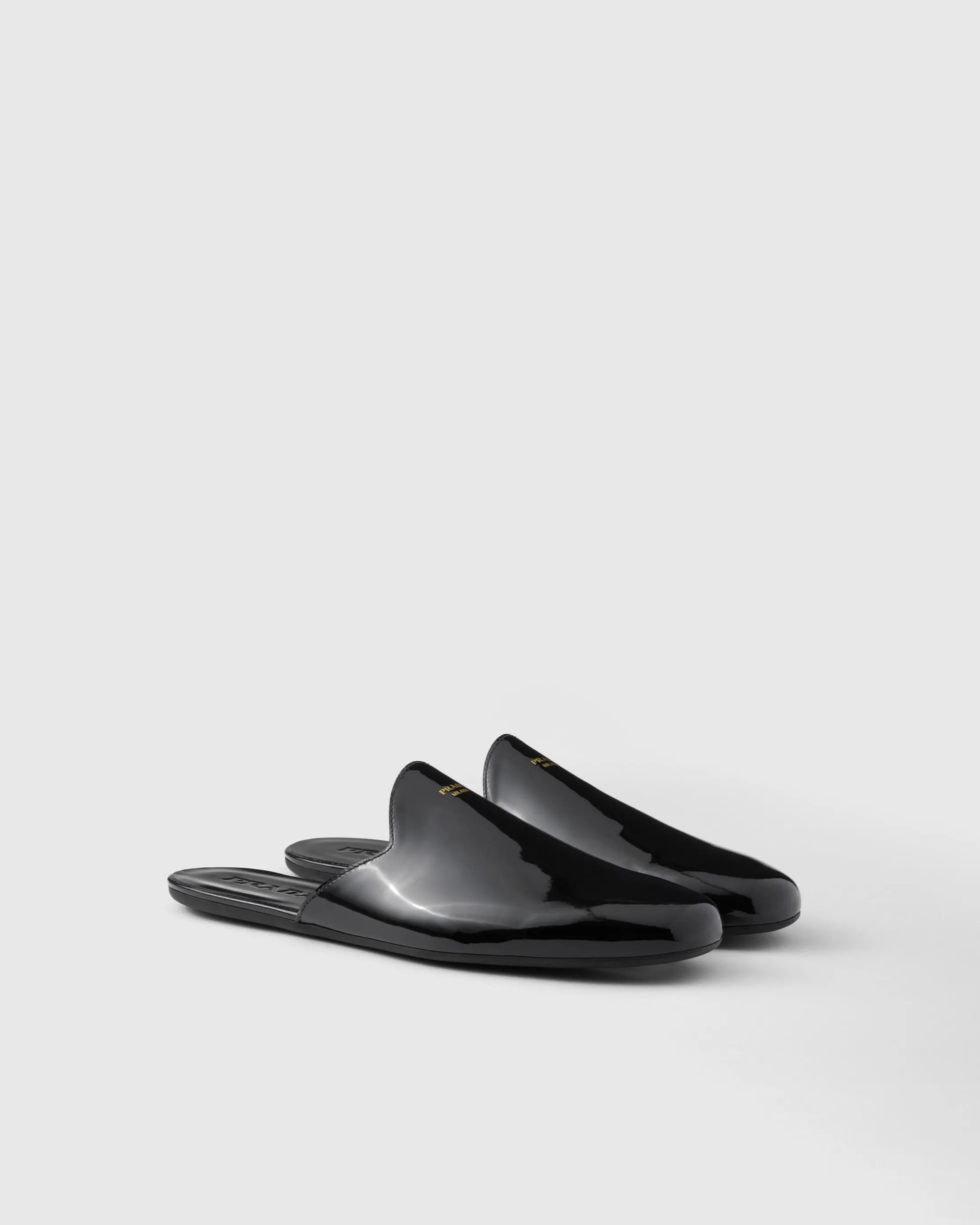 Prada Patent leather slippers Black Hot