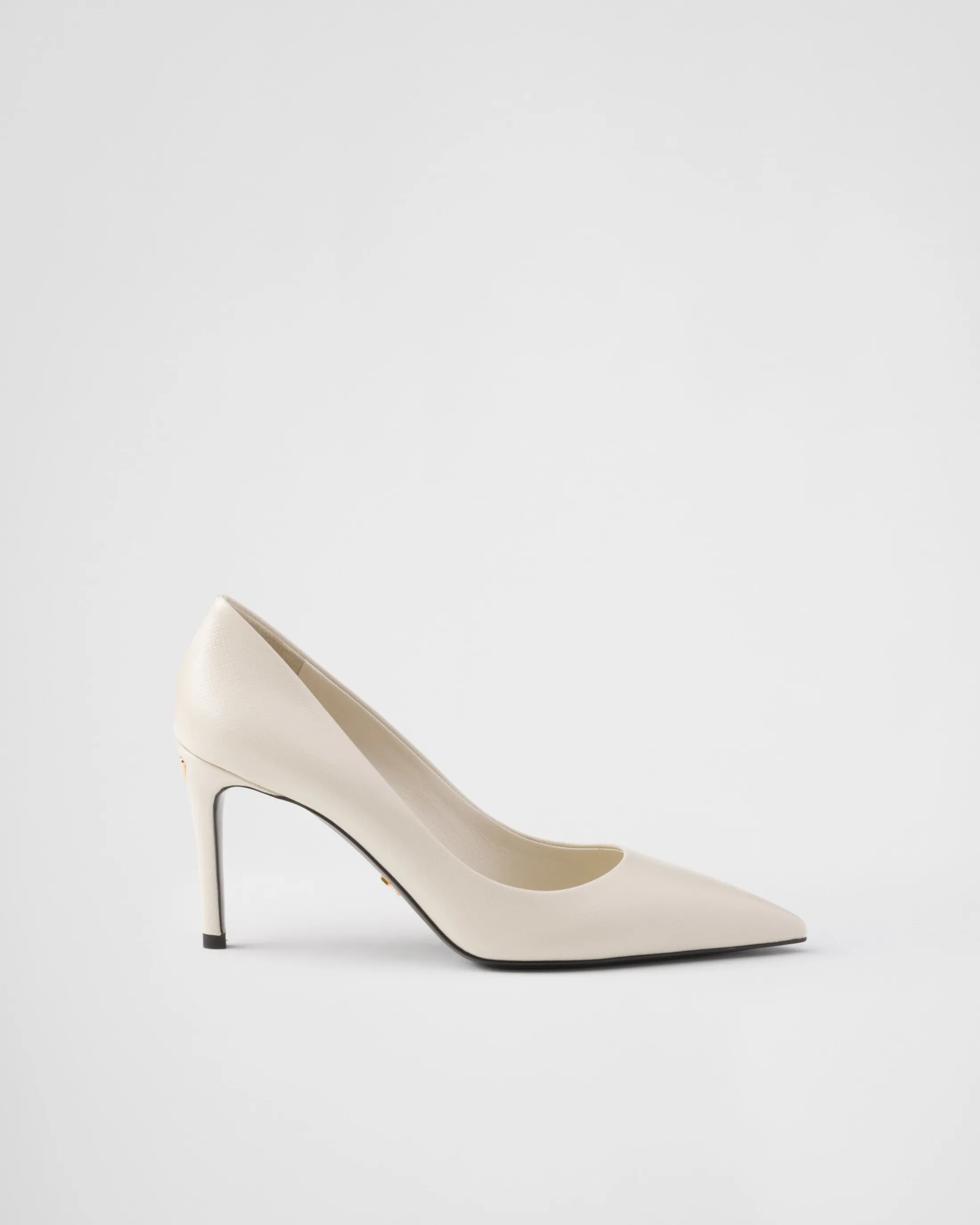 Prada Patent Saffiano leather pumps Ivory Store