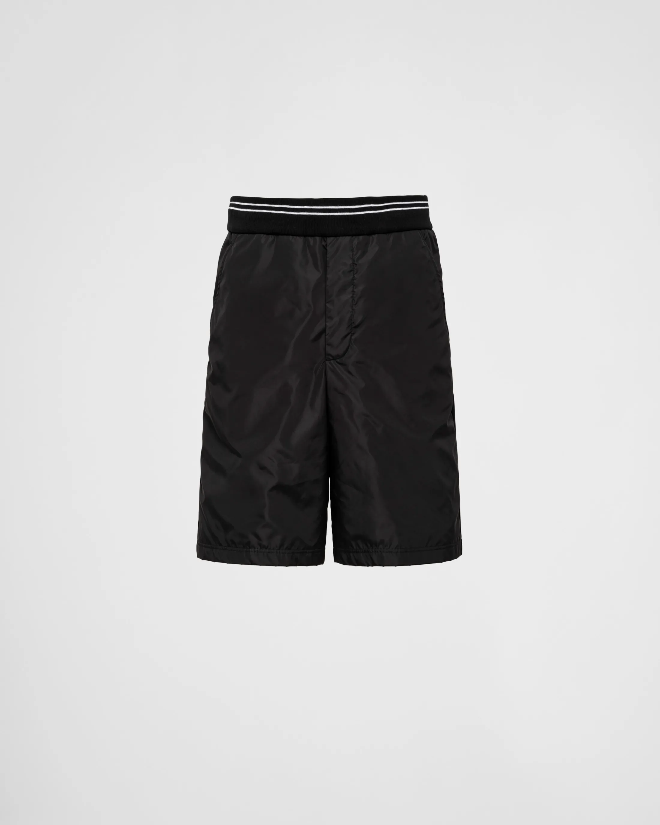 Prada Piqué Bermudas with Re-Nylon details Black/black Fashion