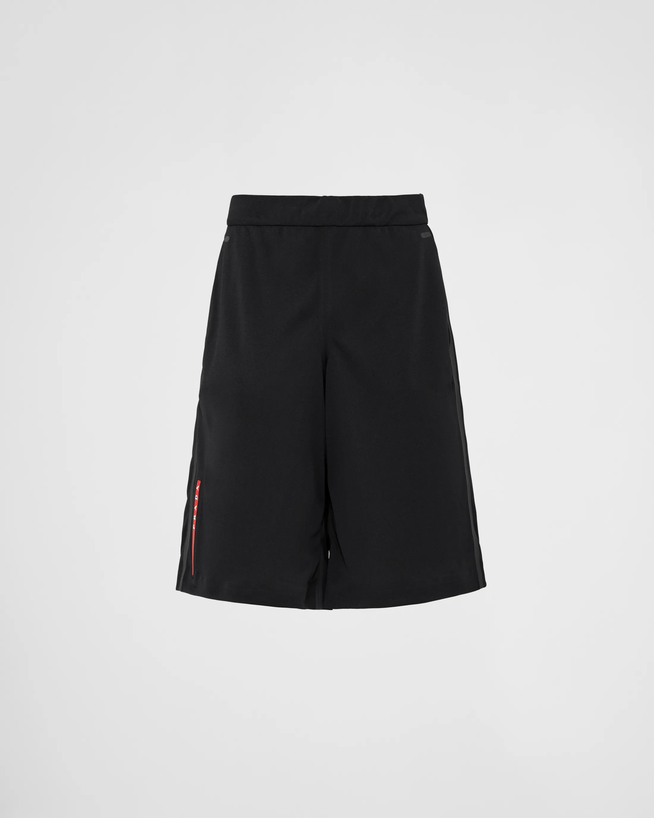 Prada Piqué Bermudas with tape seams Black Best Sale