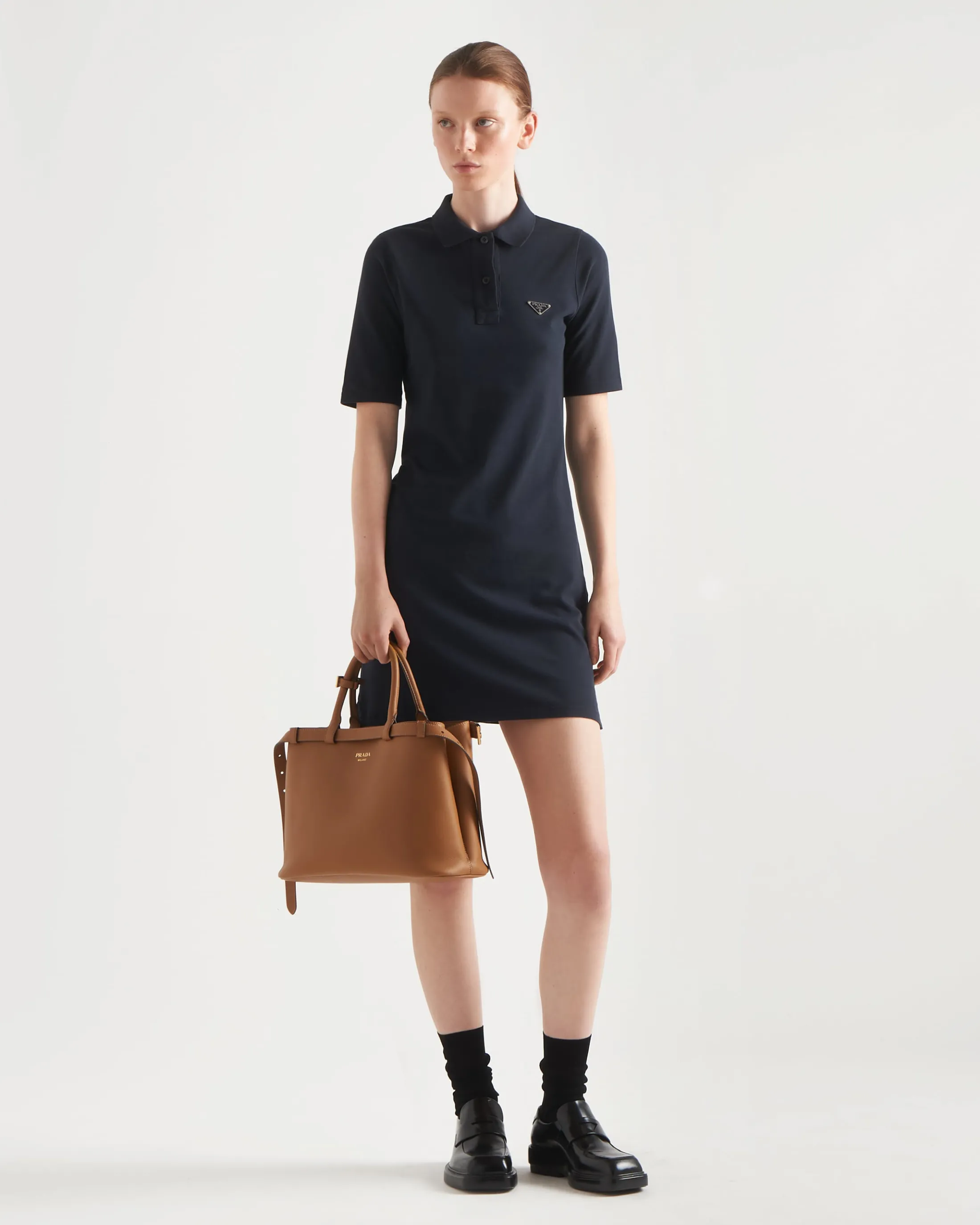 Prada Piqué dress Navy Cheap