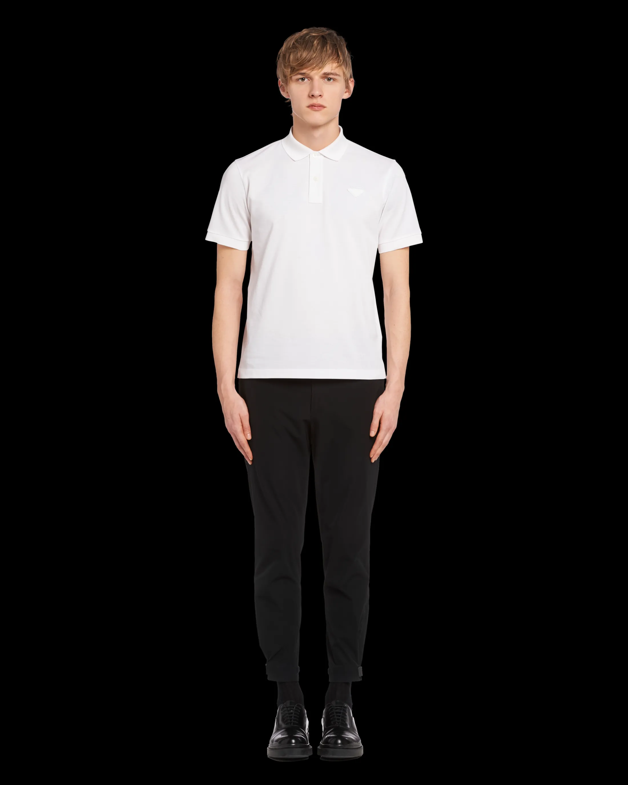 Prada Piqué polo shirt White Cheap