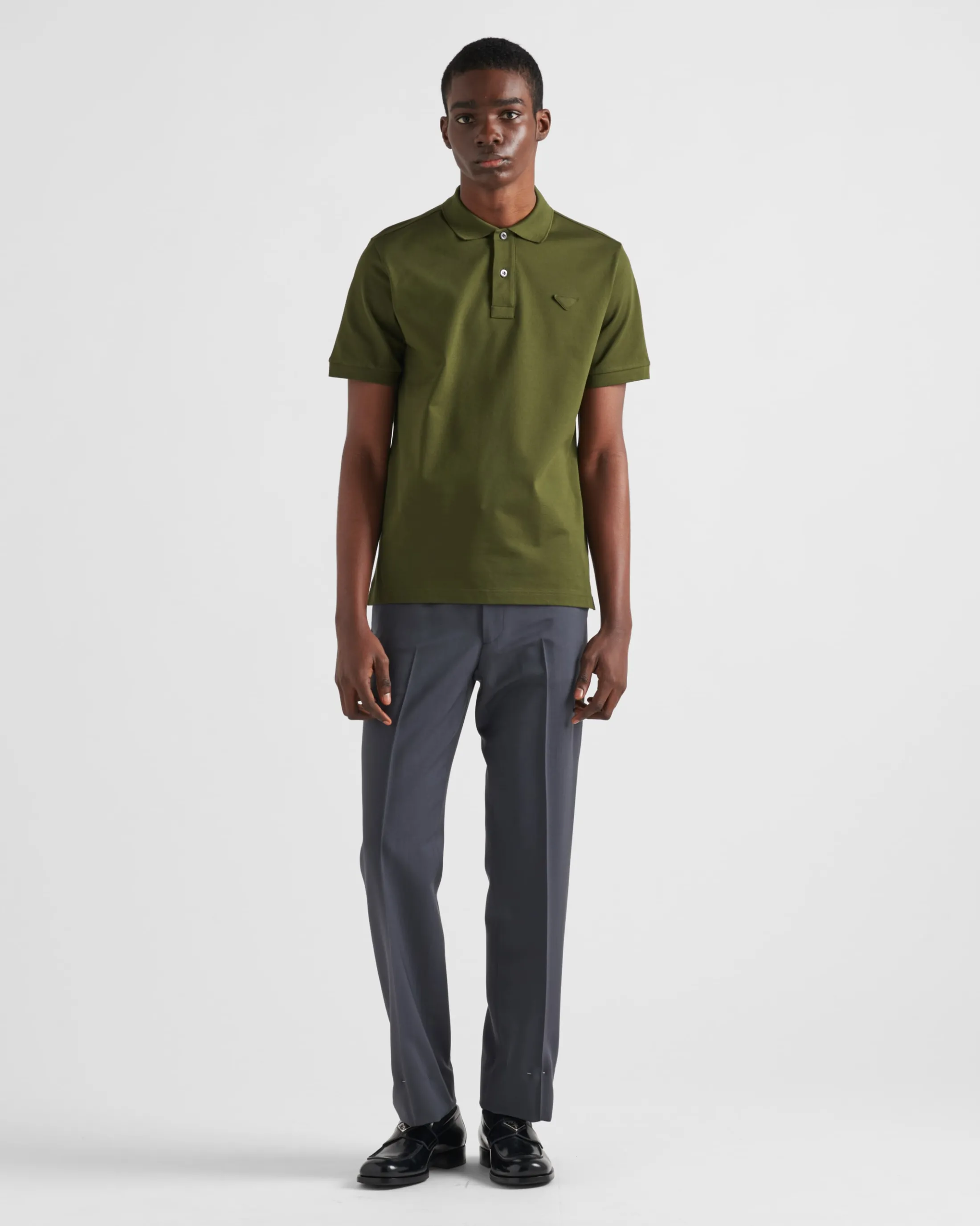 Prada Piqué polo shirt Militarygreen Discount