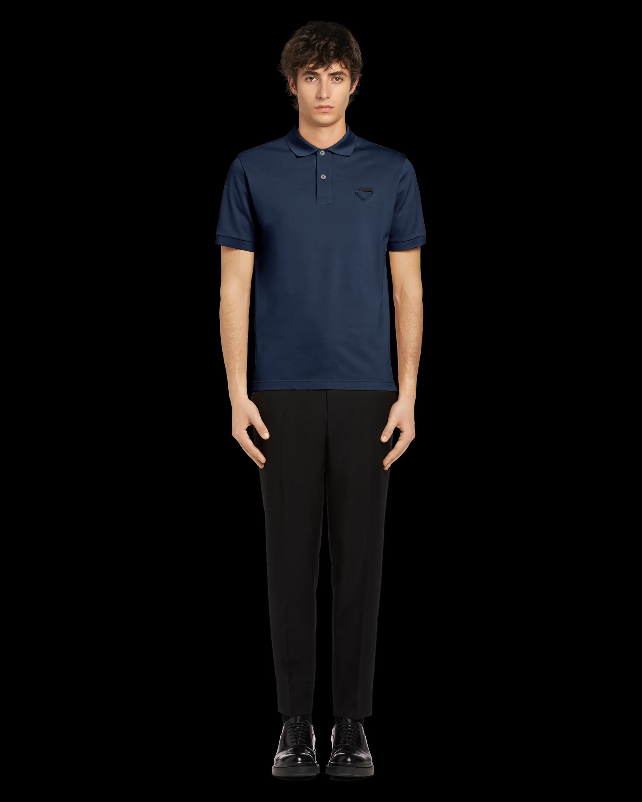 Prada Piqué polo shirt Navy Best Sale