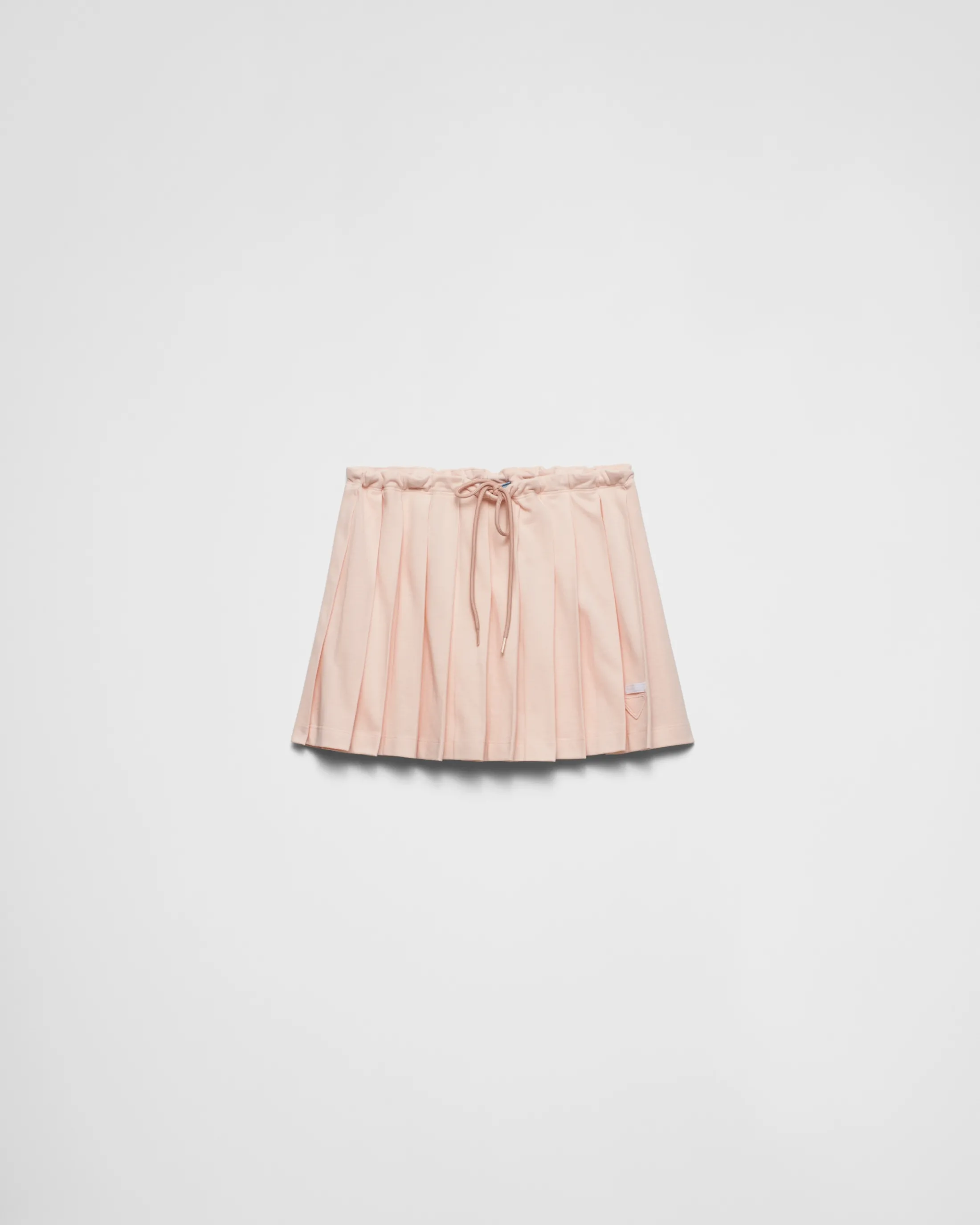 Prada Pleated piqué miniskirt Peach Shop