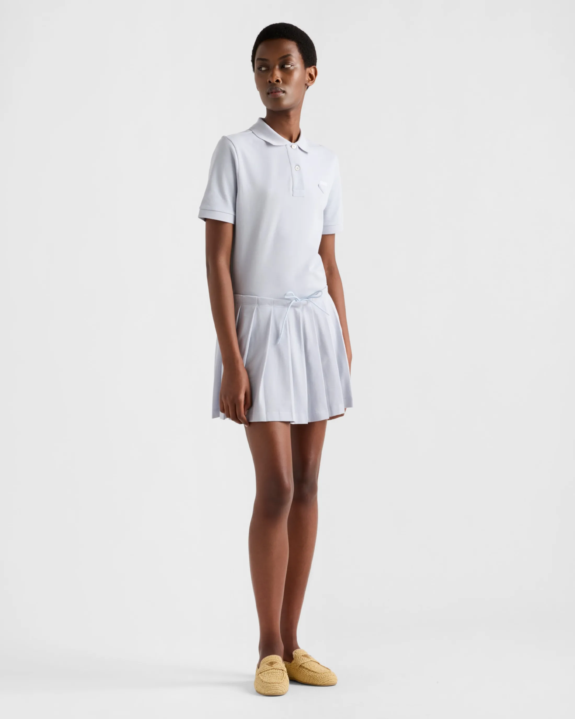 Prada Pleated piqué miniskirt Astro New